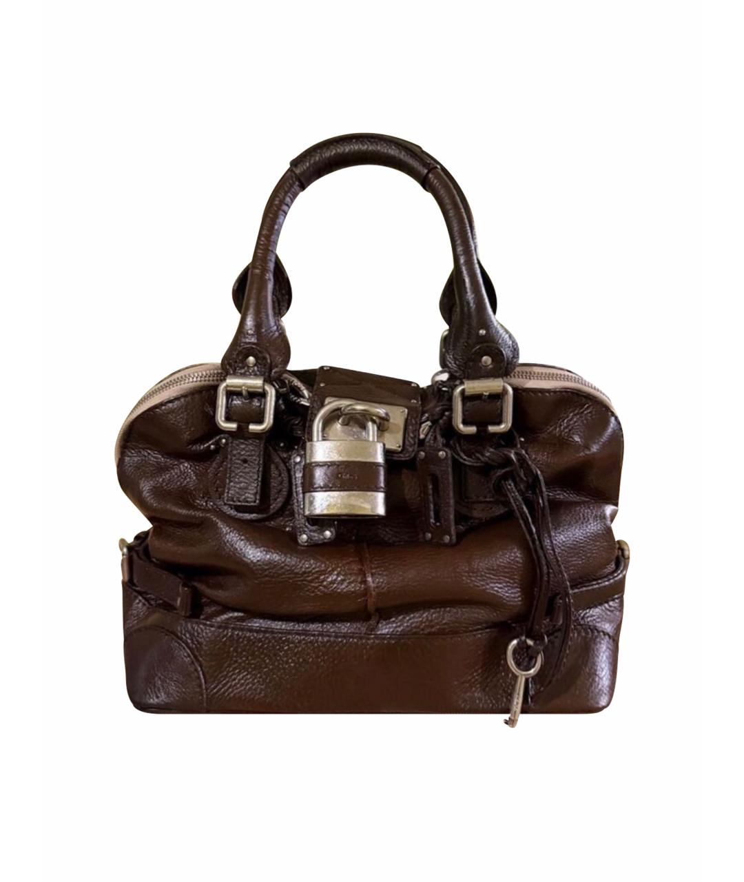 CHLOE Коричневая кожаная сумка с короткими ручками, фото 1
