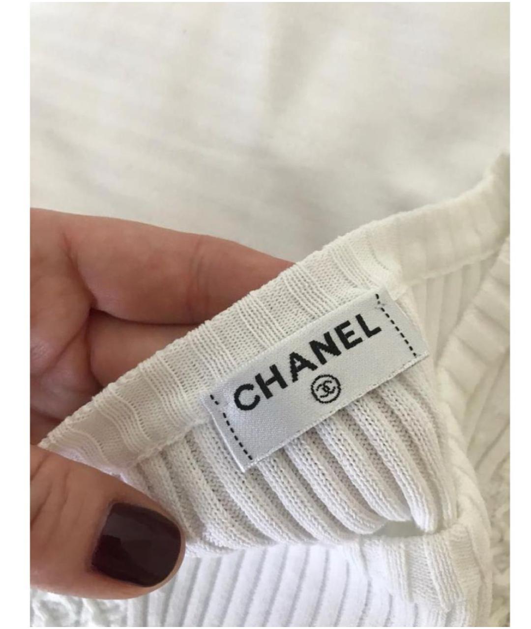 CHANEL Белая хлопковая жилетка, фото 4