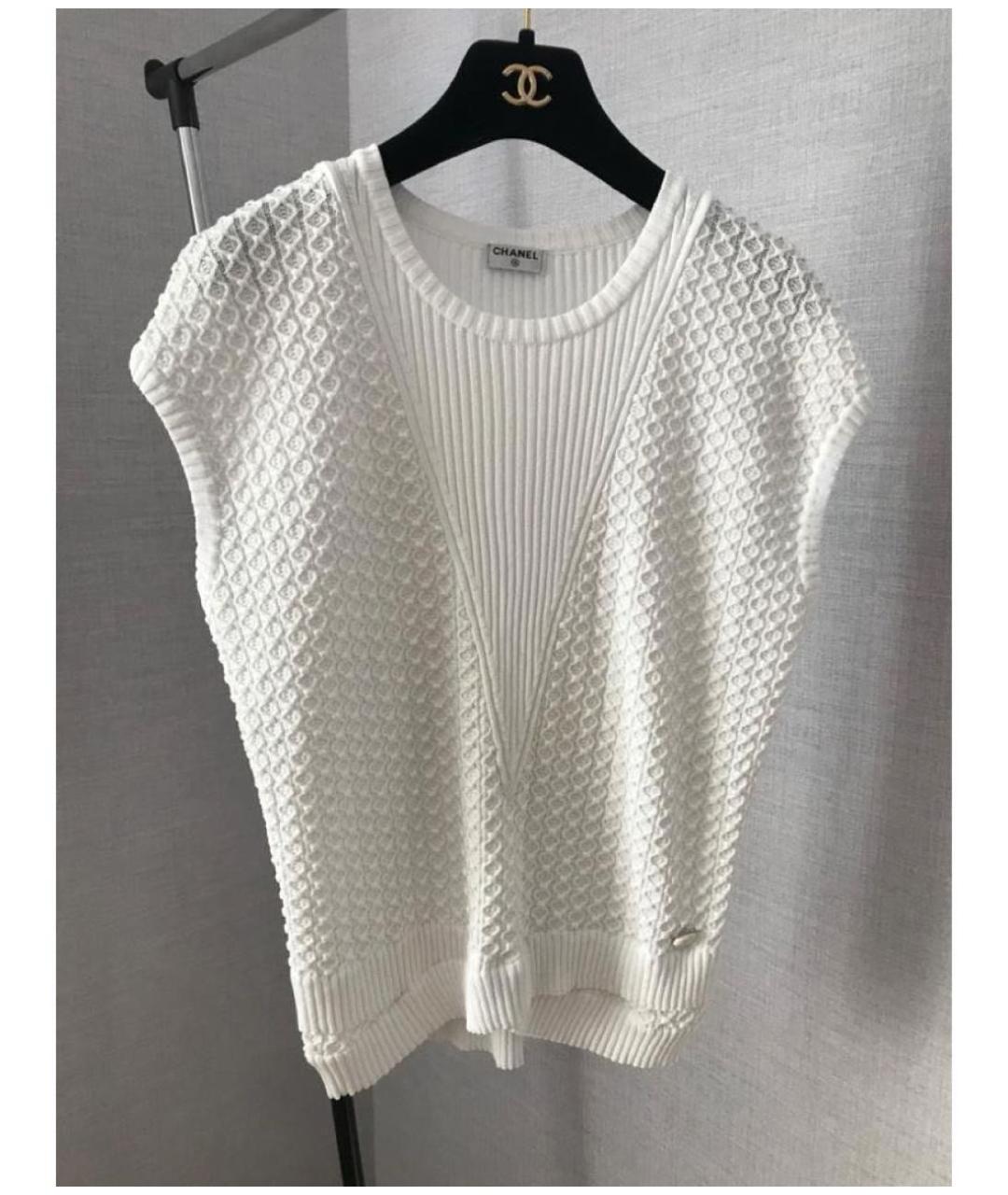 CHANEL Белая хлопковая жилетка, фото 3