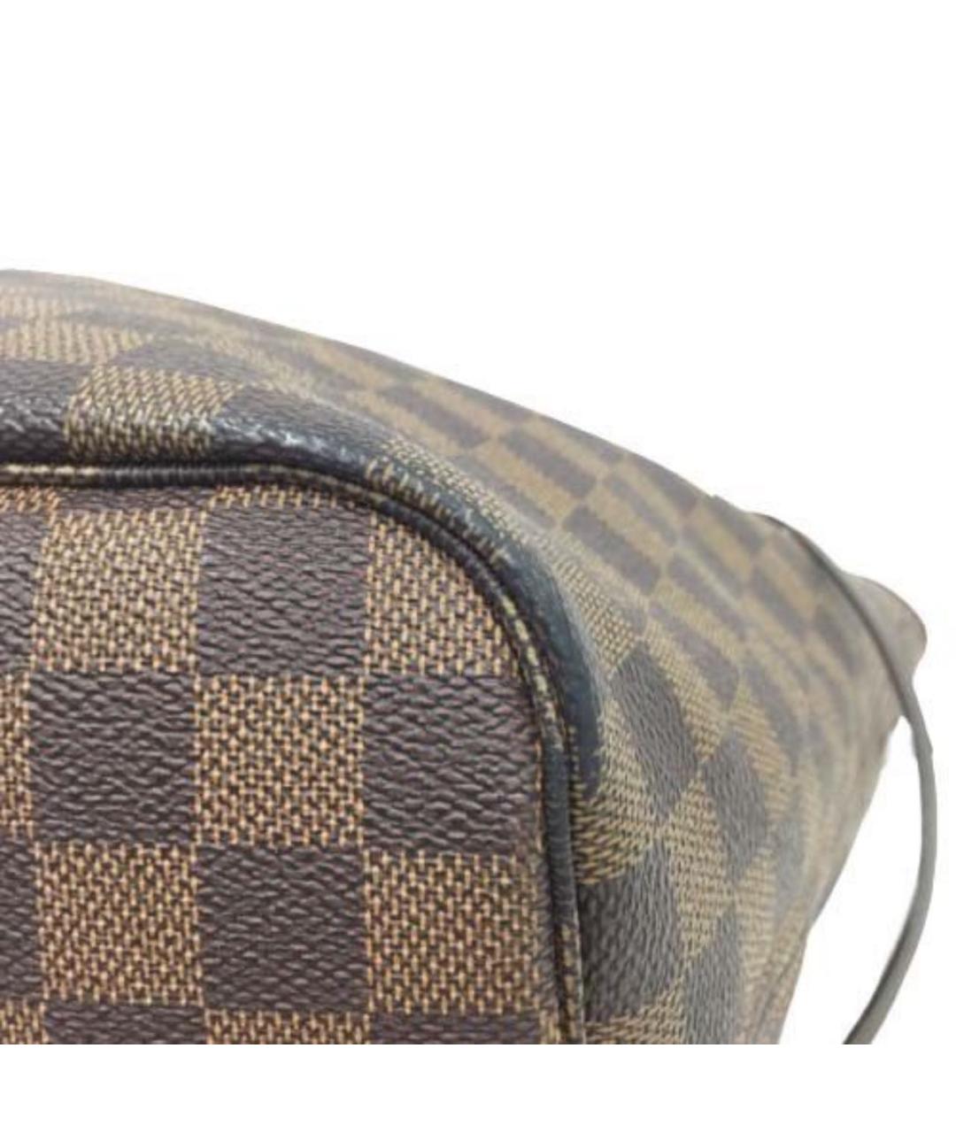 LOUIS VUITTON Коричневая кожаная сумка тоут, фото 7