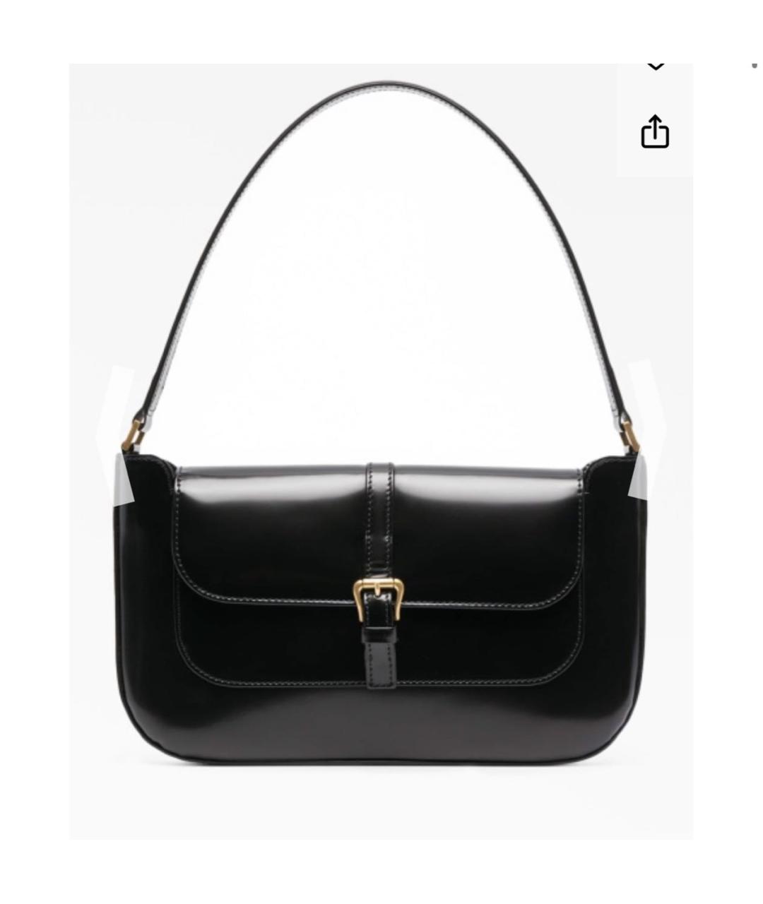 BY FAR Черная сумка с короткими ручками из лакированной кожи, фото 9