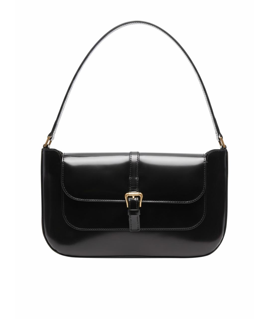 BY FAR Черная сумка с короткими ручками из лакированной кожи, фото 1
