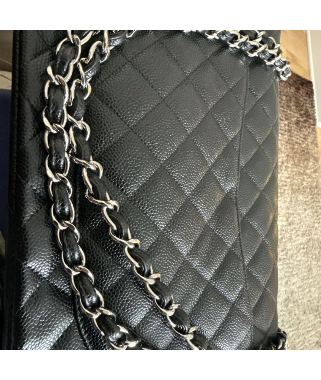 CHANEL Черная кожаная сумка тоут, фото 8