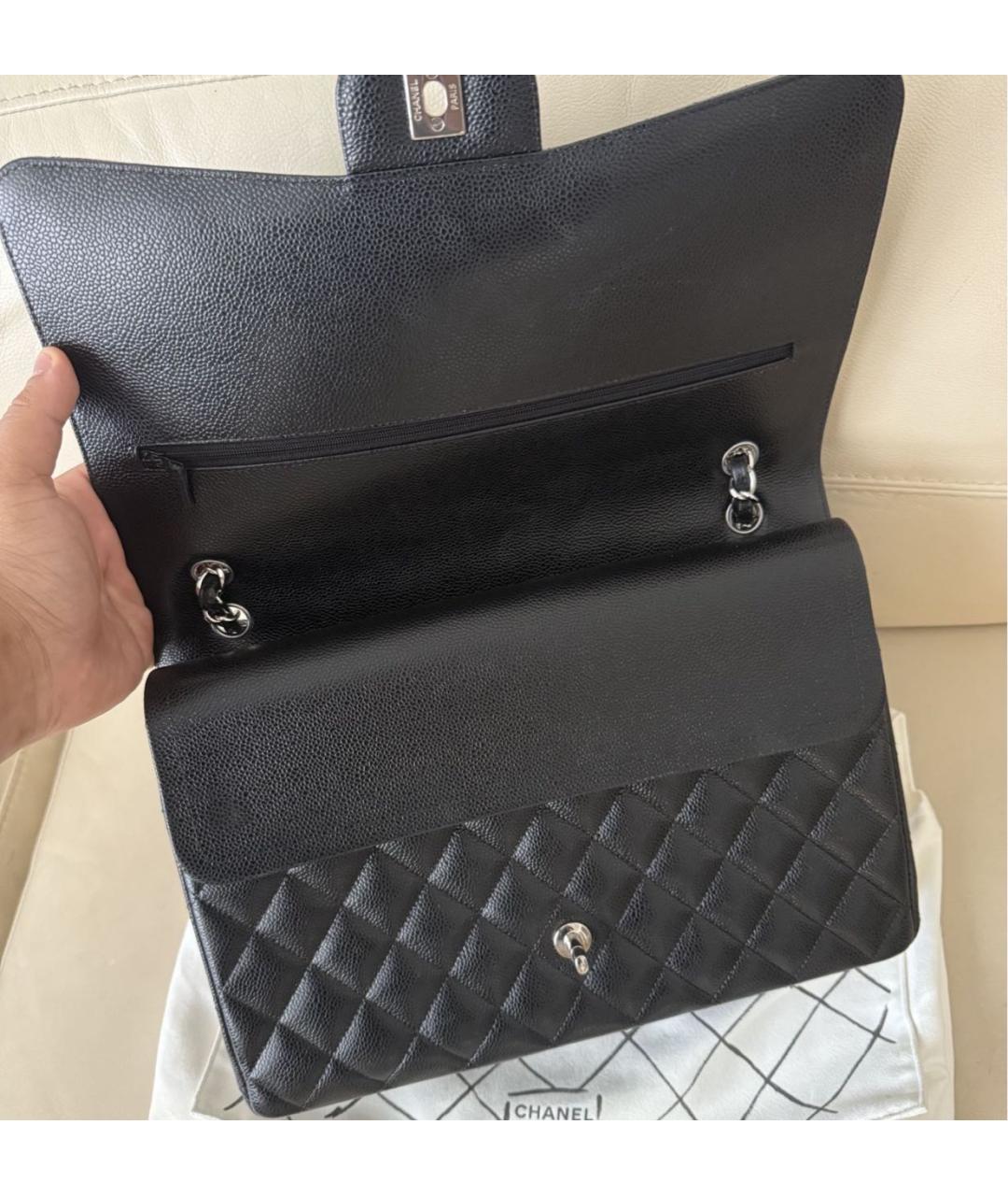 CHANEL Черная кожаная сумка тоут, фото 4