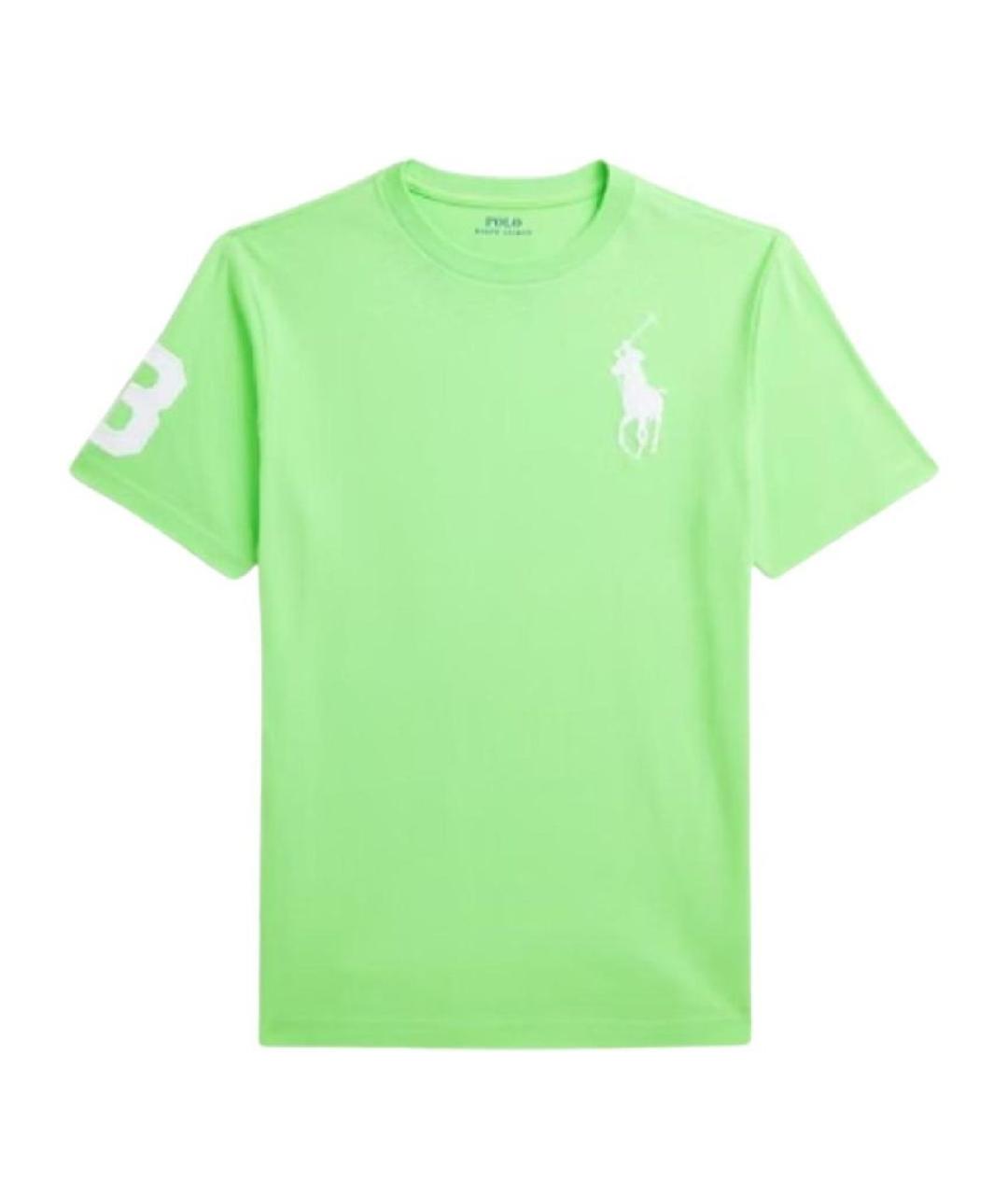 POLO RALPH LAUREN Салатовая хлопковая детская футболка, фото 6