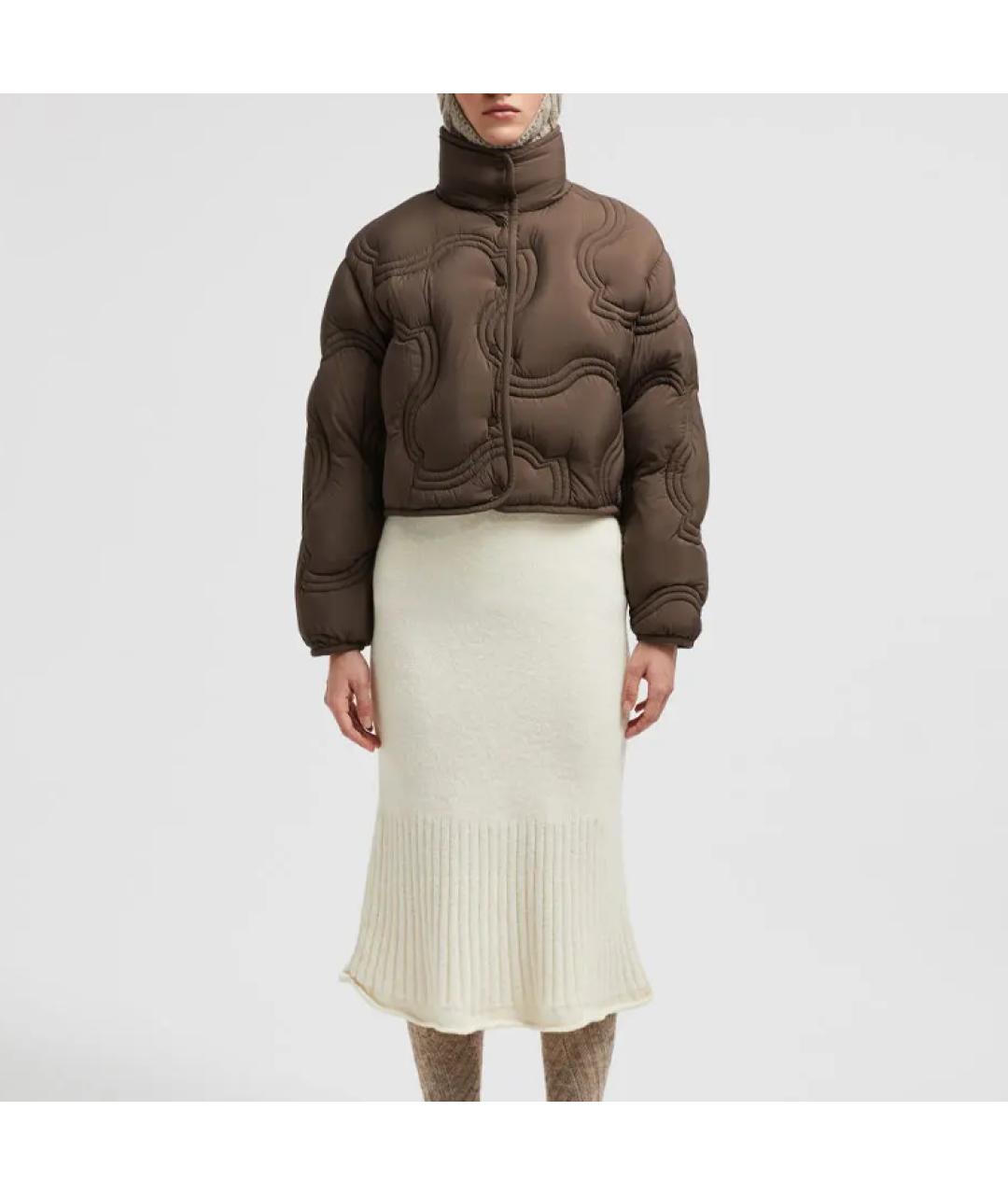 MONCLER Коричневый пуховик, фото 2