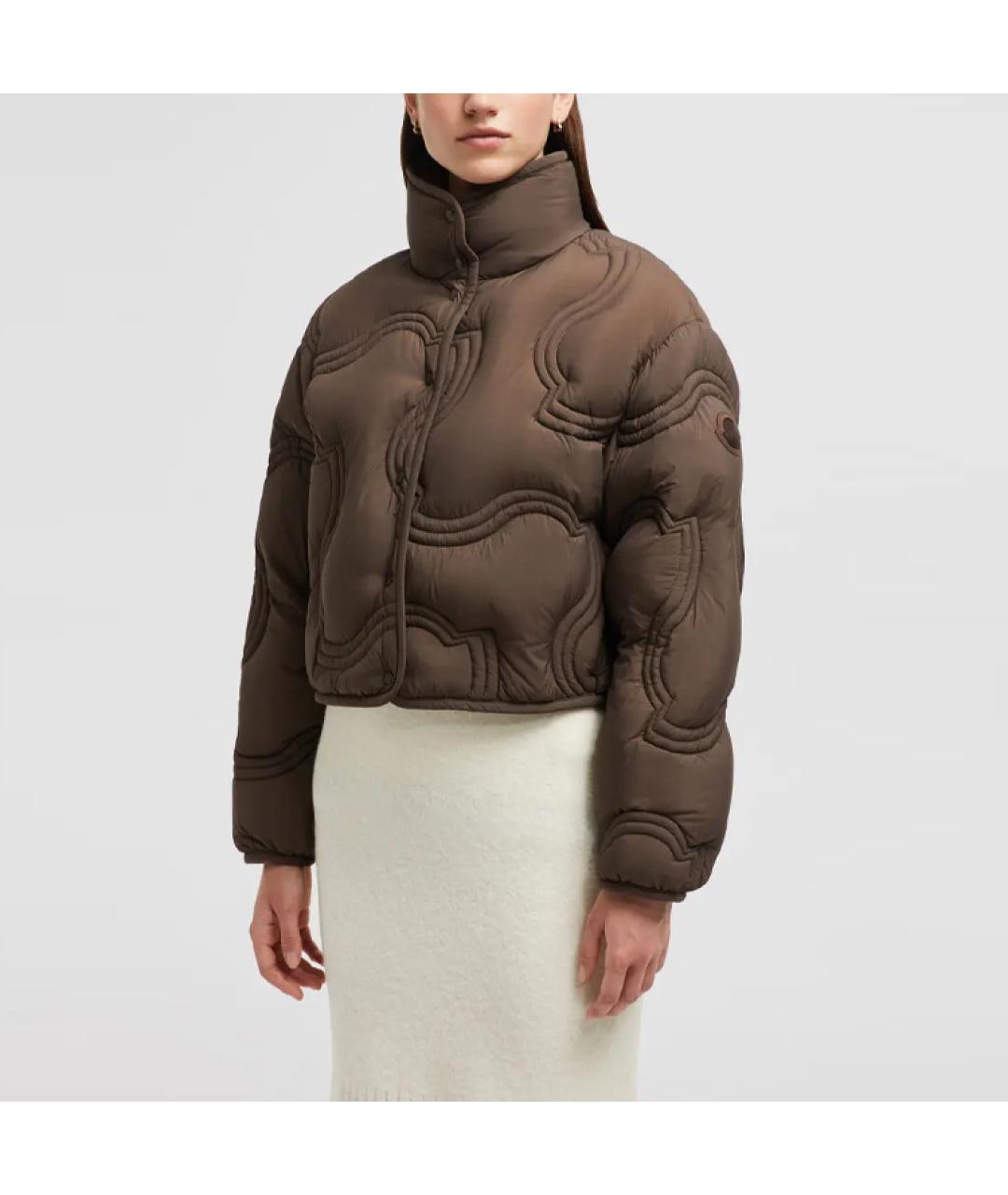 MONCLER Коричневый пуховик, фото 4