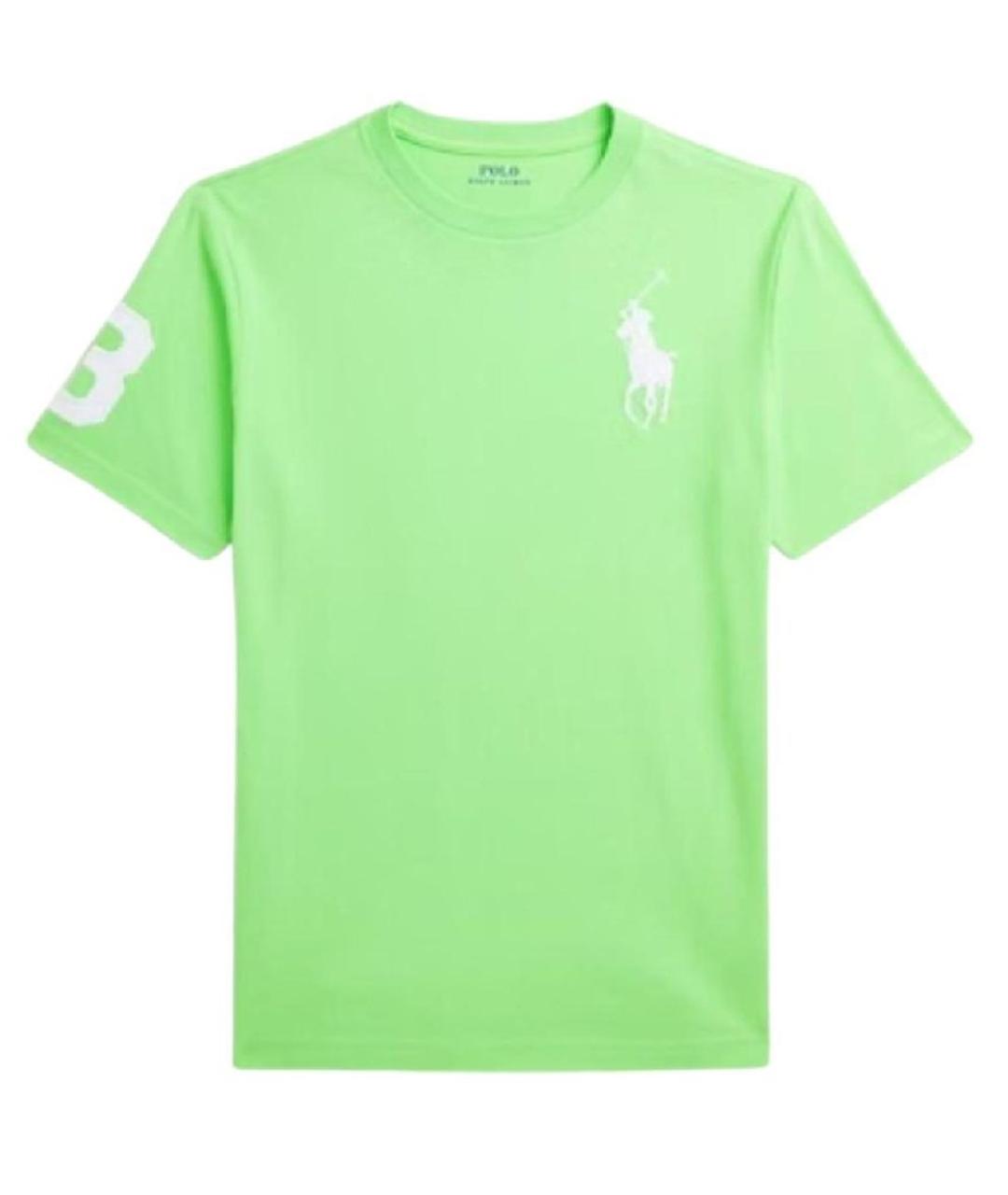 POLO RALPH LAUREN Салатовая хлопковая детская футболка, фото 5