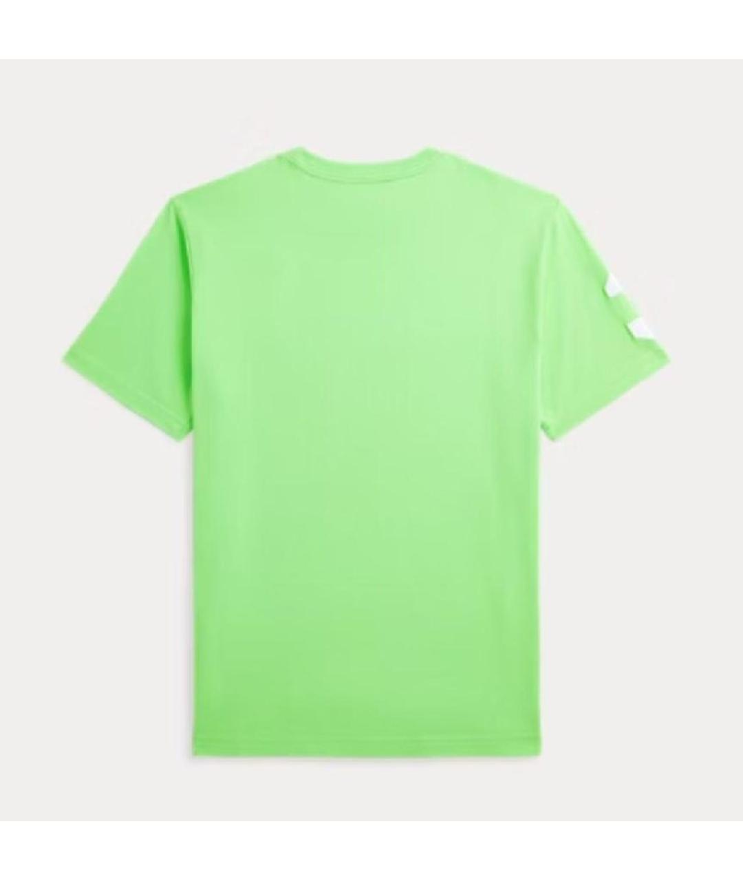 POLO RALPH LAUREN Салатовая хлопковая детская футболка, фото 2