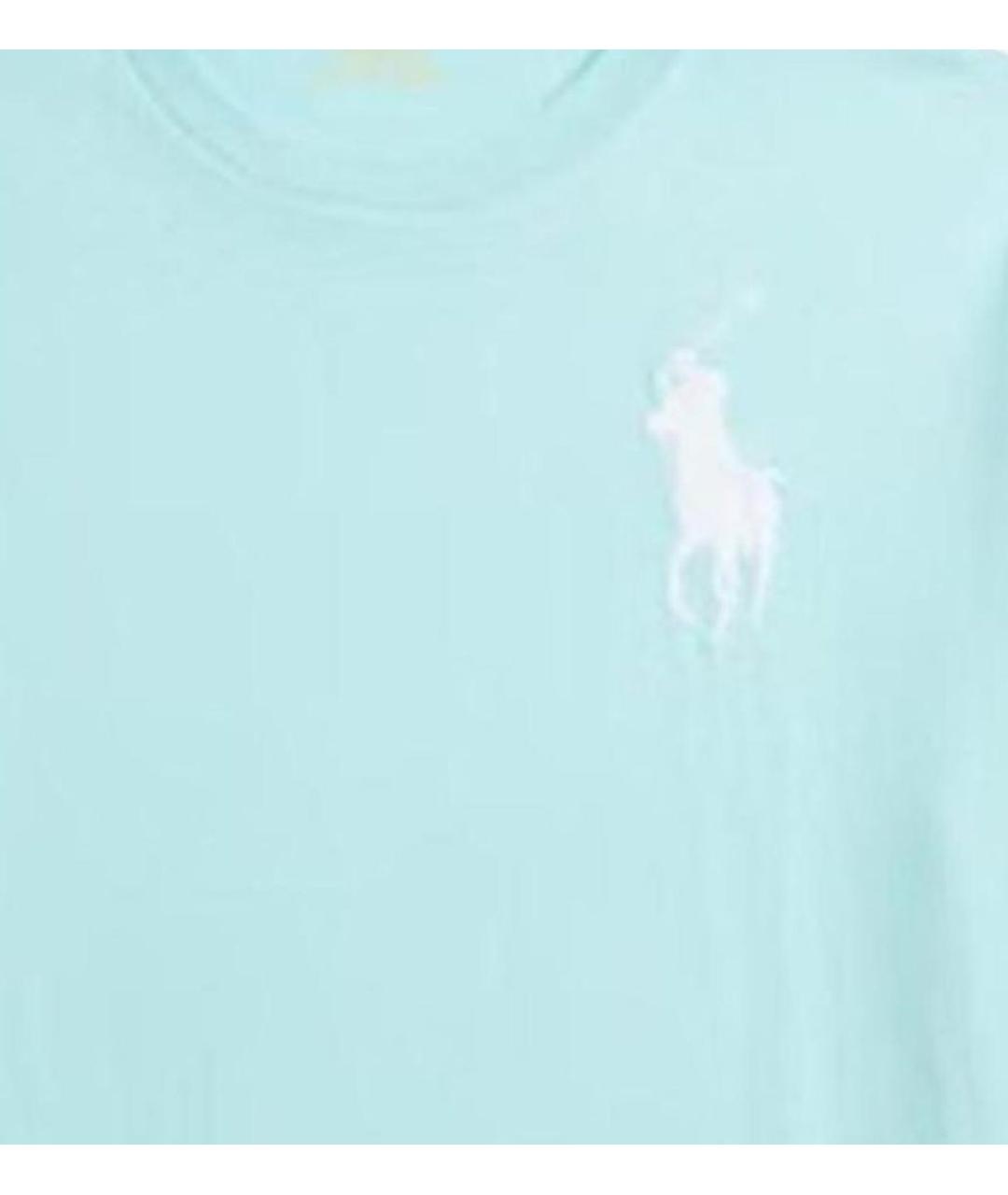POLO RALPH LAUREN Голубая хлопковая детская футболка, фото 3