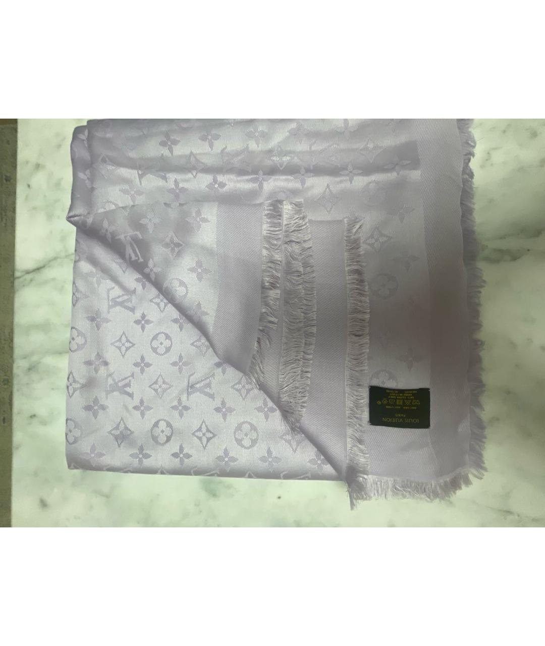 LOUIS VUITTON Фиолетовый шерстяной платок, фото 2