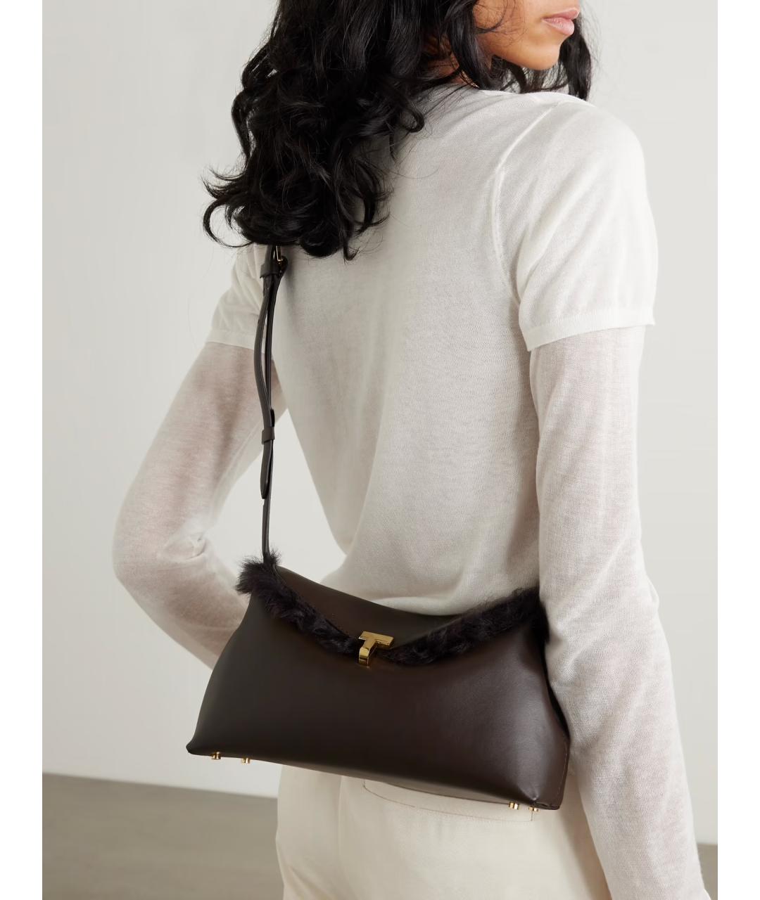 TOTEME Коричневая кожаная сумка через плечо, фото 2