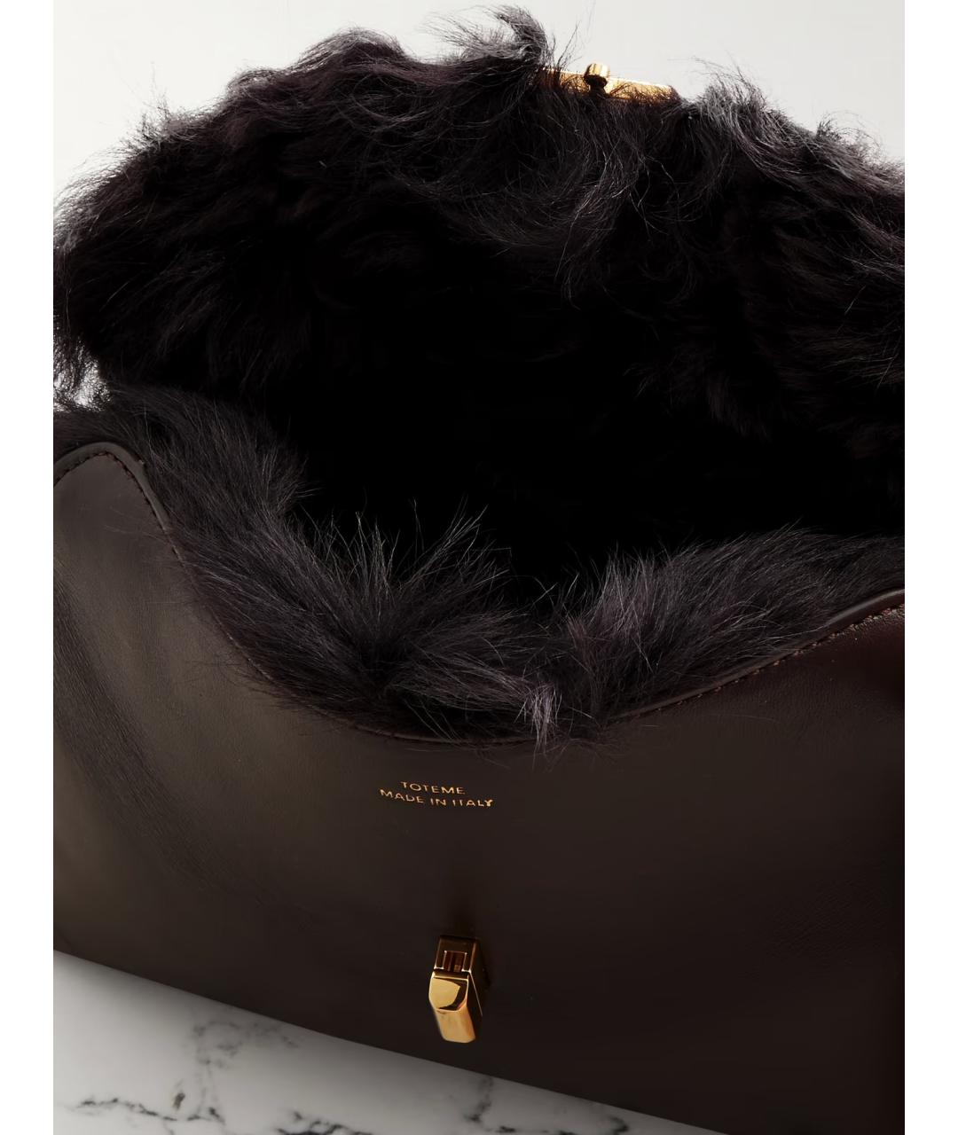 TOTEME Коричневая кожаная сумка через плечо, фото 5