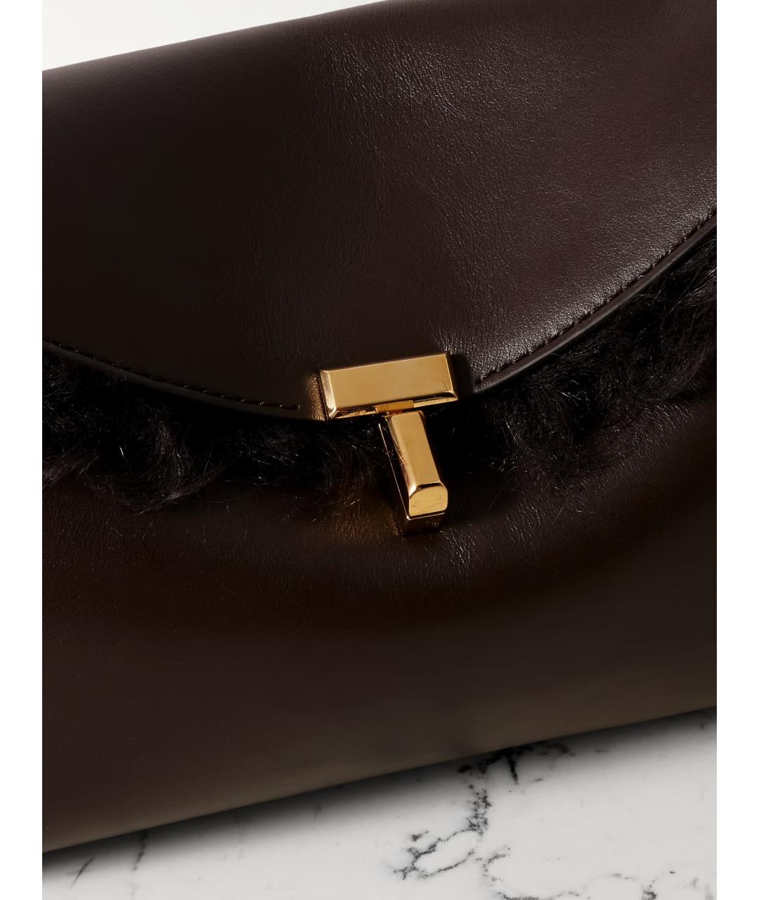 TOTEME Коричневая кожаная сумка через плечо, фото 6