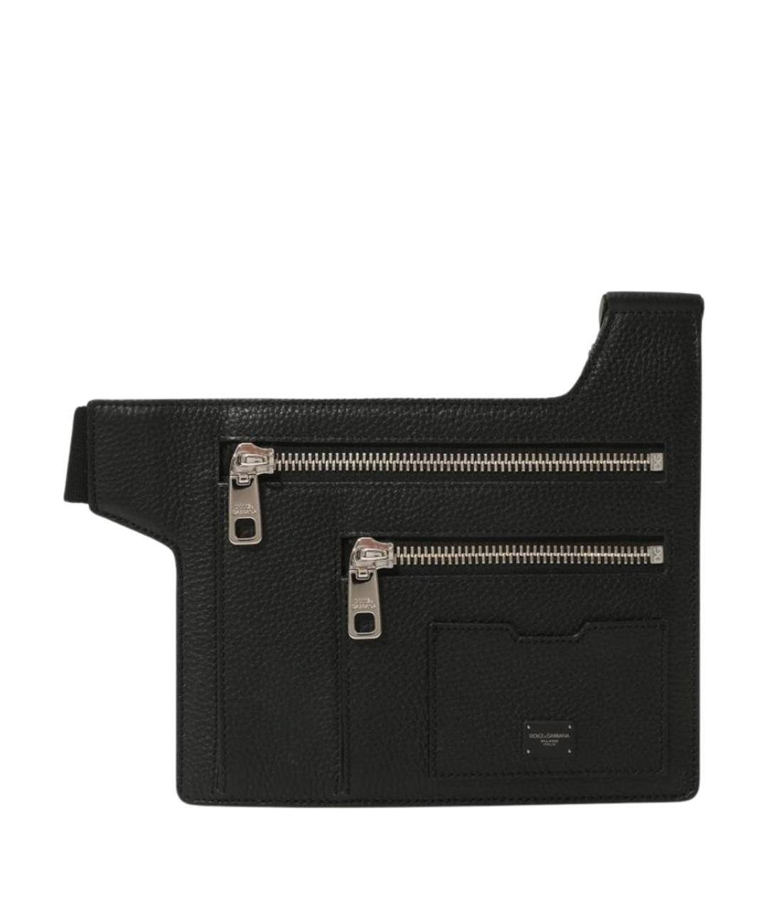 DOLCE&GABBANA Черная кожаная сумка на плечо, фото 1