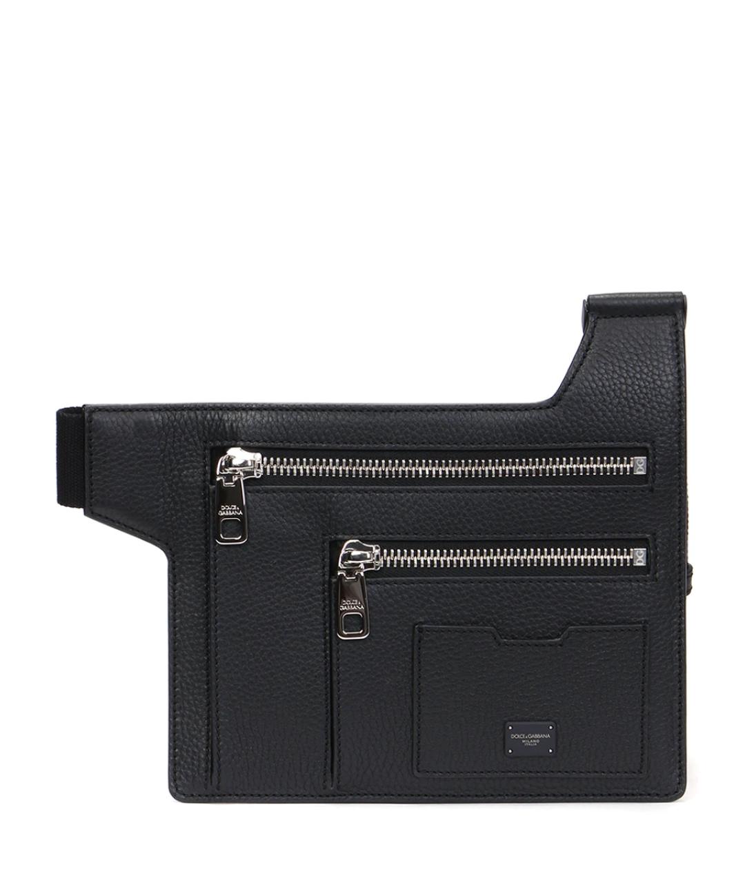 DOLCE&GABBANA Черная кожаная сумка на плечо, фото 8