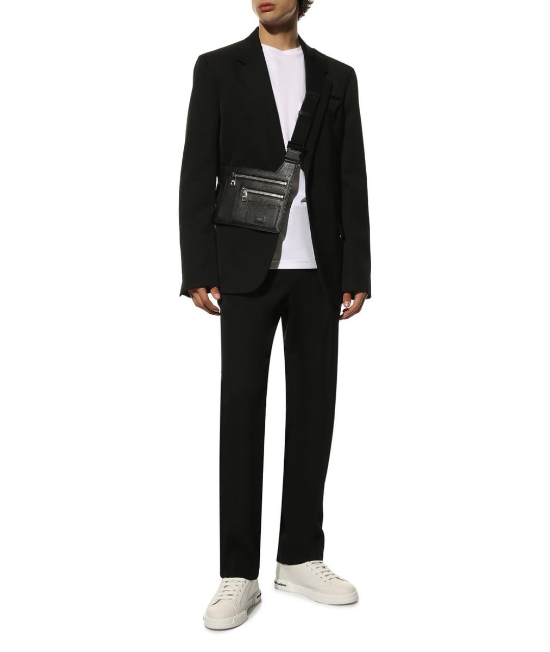 DOLCE&GABBANA Черная кожаная сумка на плечо, фото 3