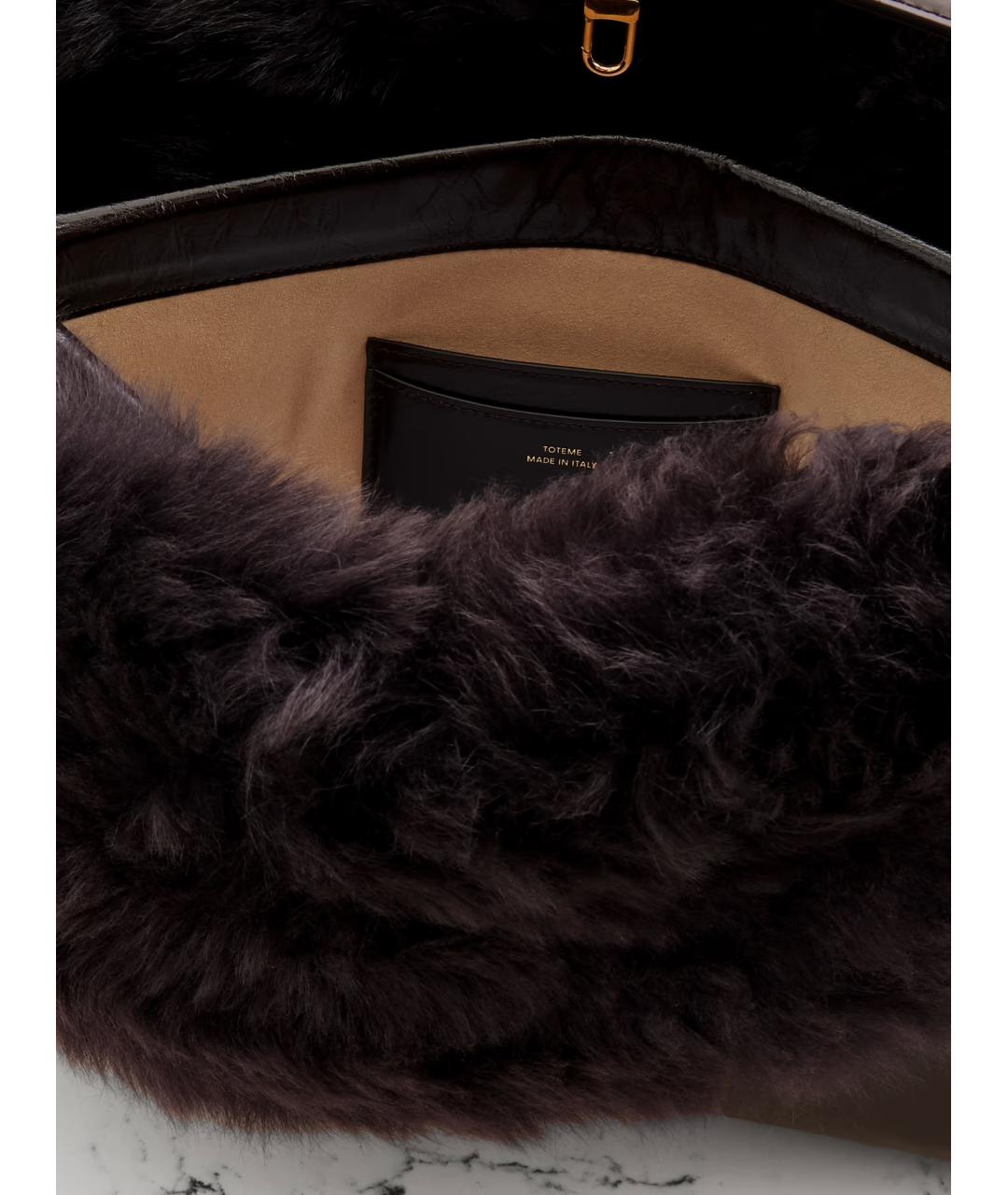 TOTEME Коричневая кожаная сумка с короткими ручками, фото 4