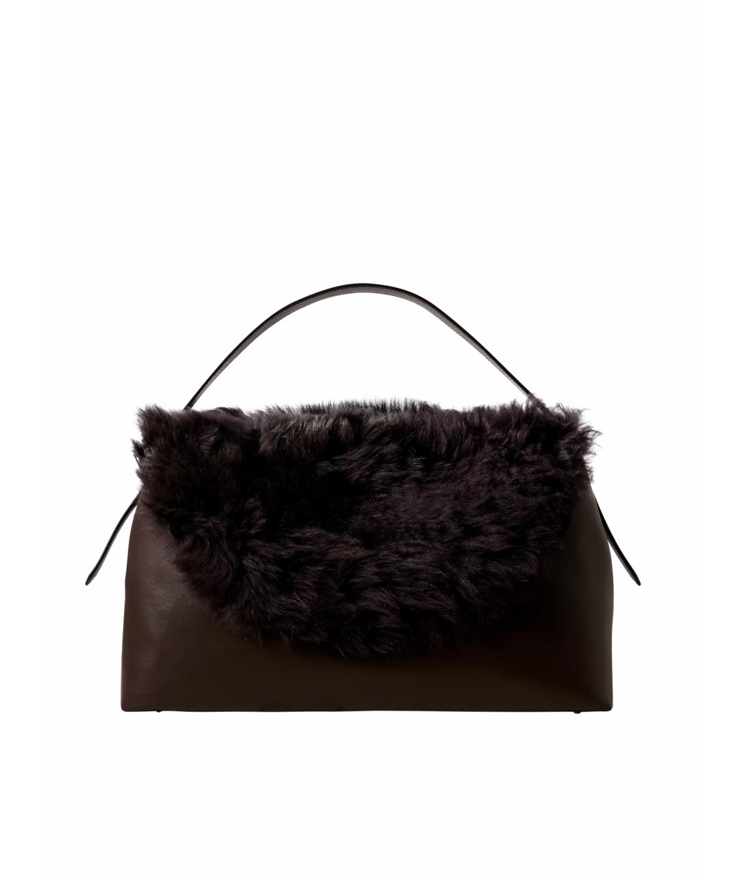 TOTEME Коричневая кожаная сумка с короткими ручками, фото 5