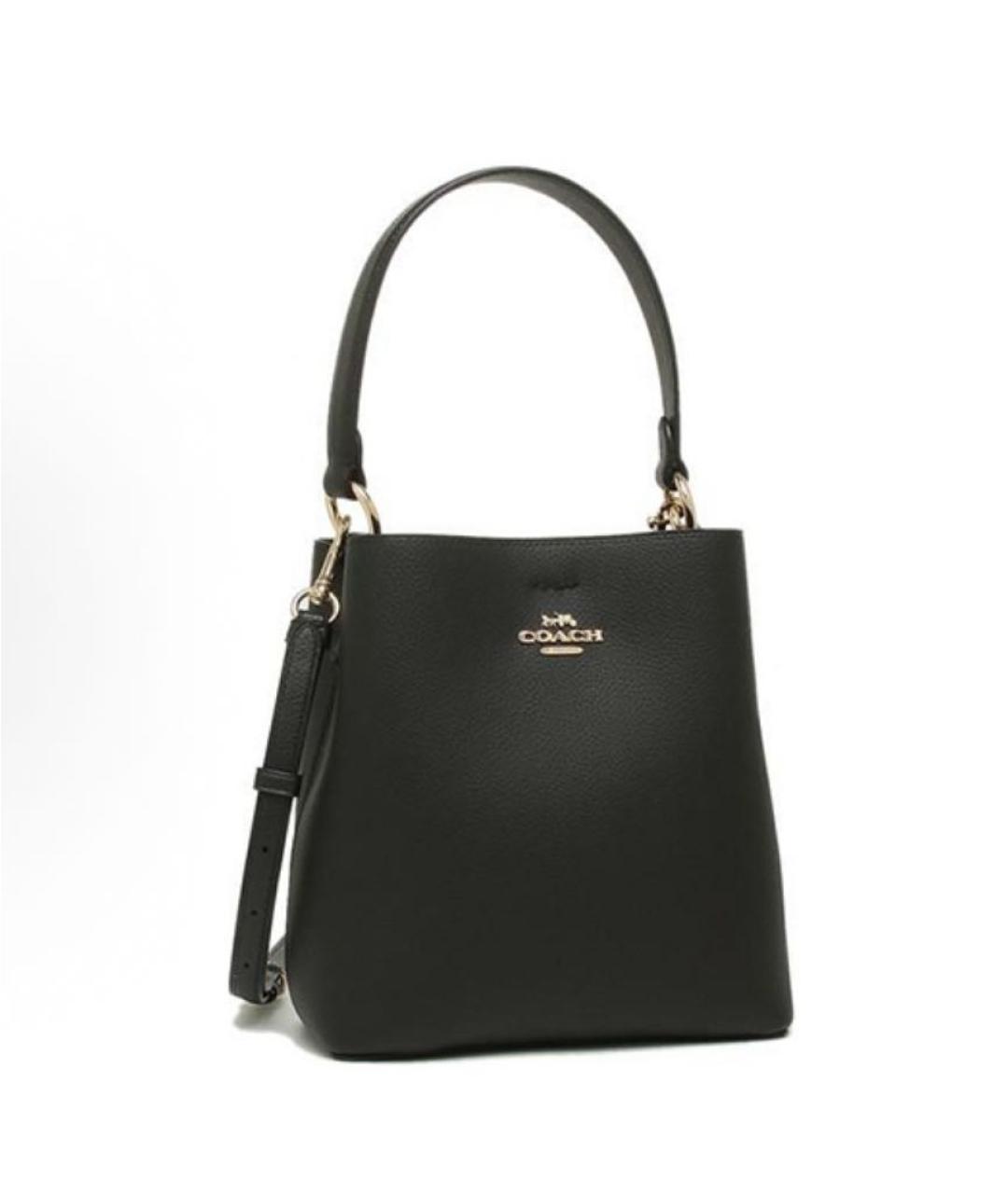 COACH Черная кожаная сумка тоут, фото 9