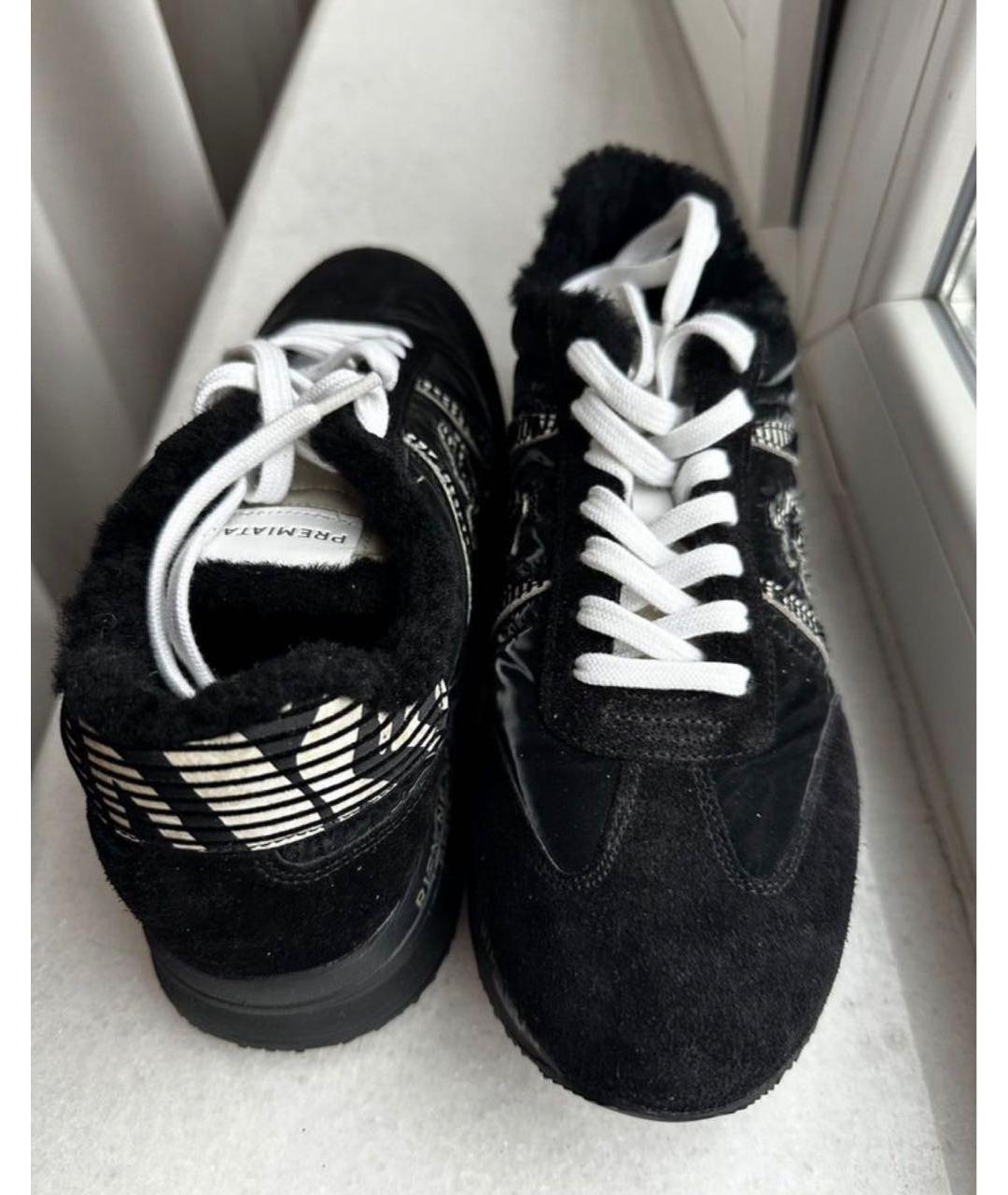 PREMIATA Черные кожаные низкие кроссовки / кеды, фото 3
