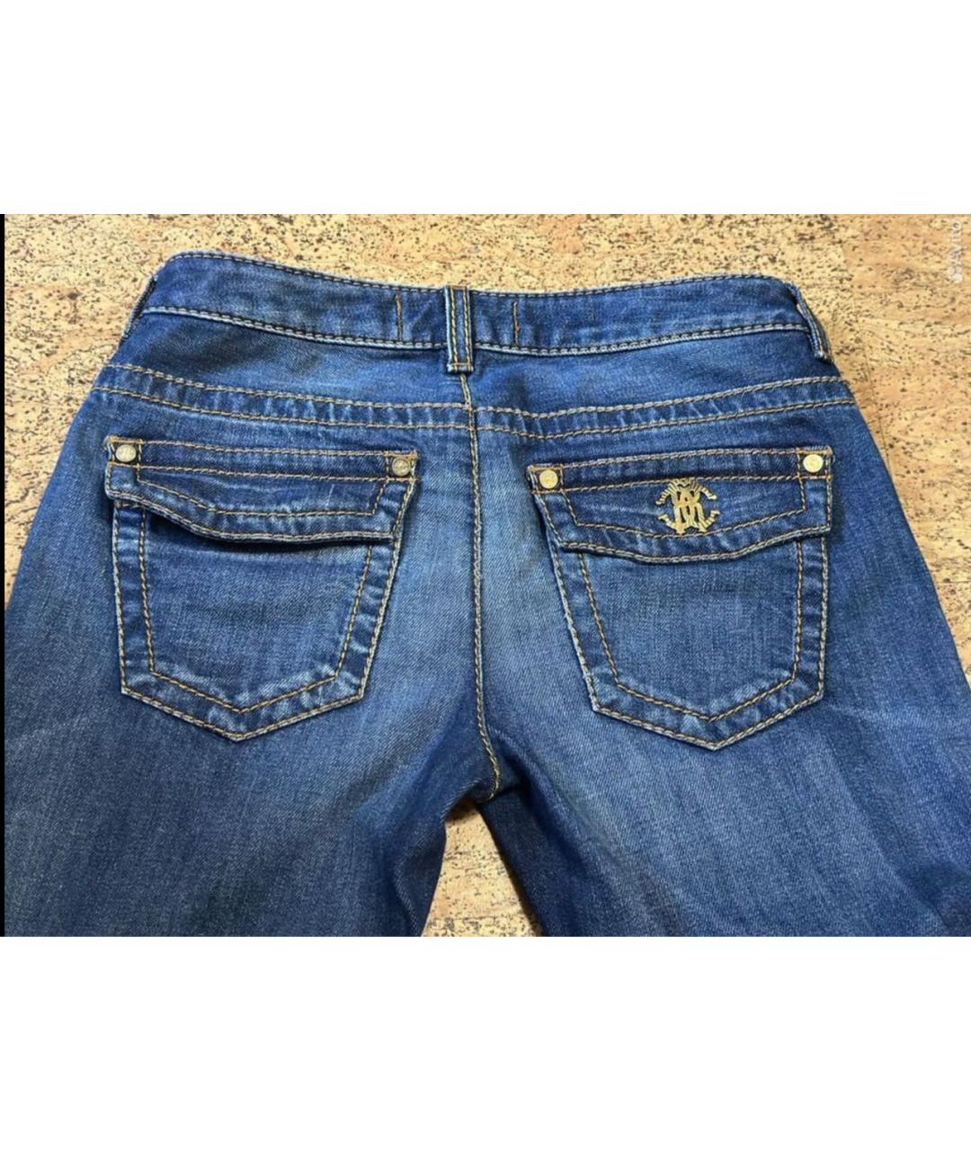 ROBERTO CAVALLI Синие хлопковые джинсы клеш, фото 3