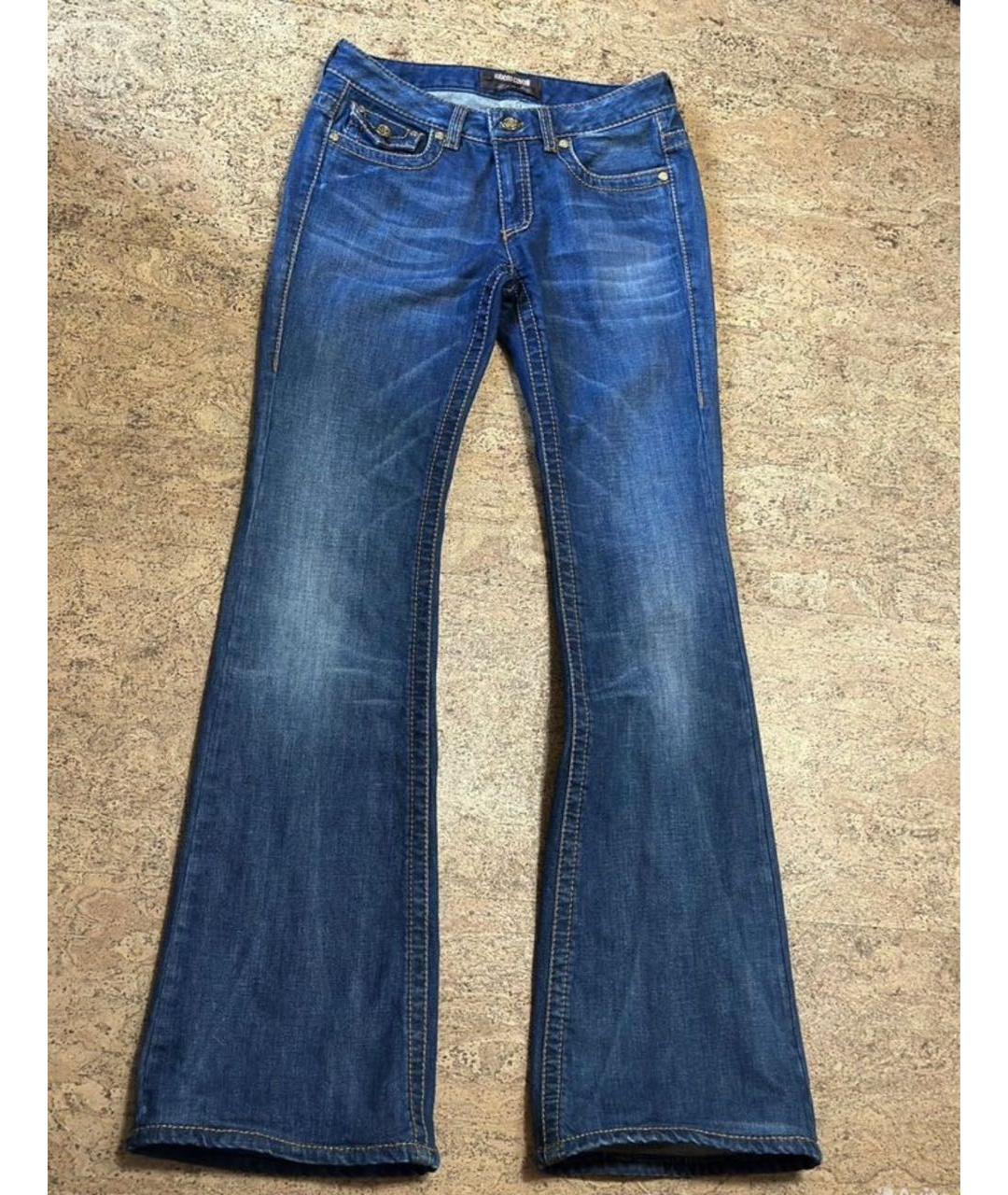 ROBERTO CAVALLI Синие хлопковые джинсы клеш, фото 7