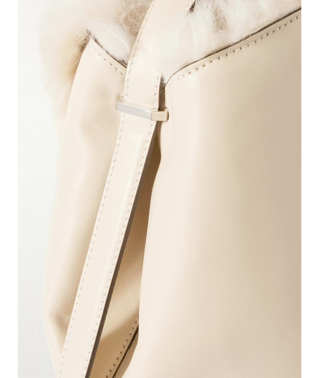 TOTEME Бежевая кожаная сумка с короткими ручками, фото 5