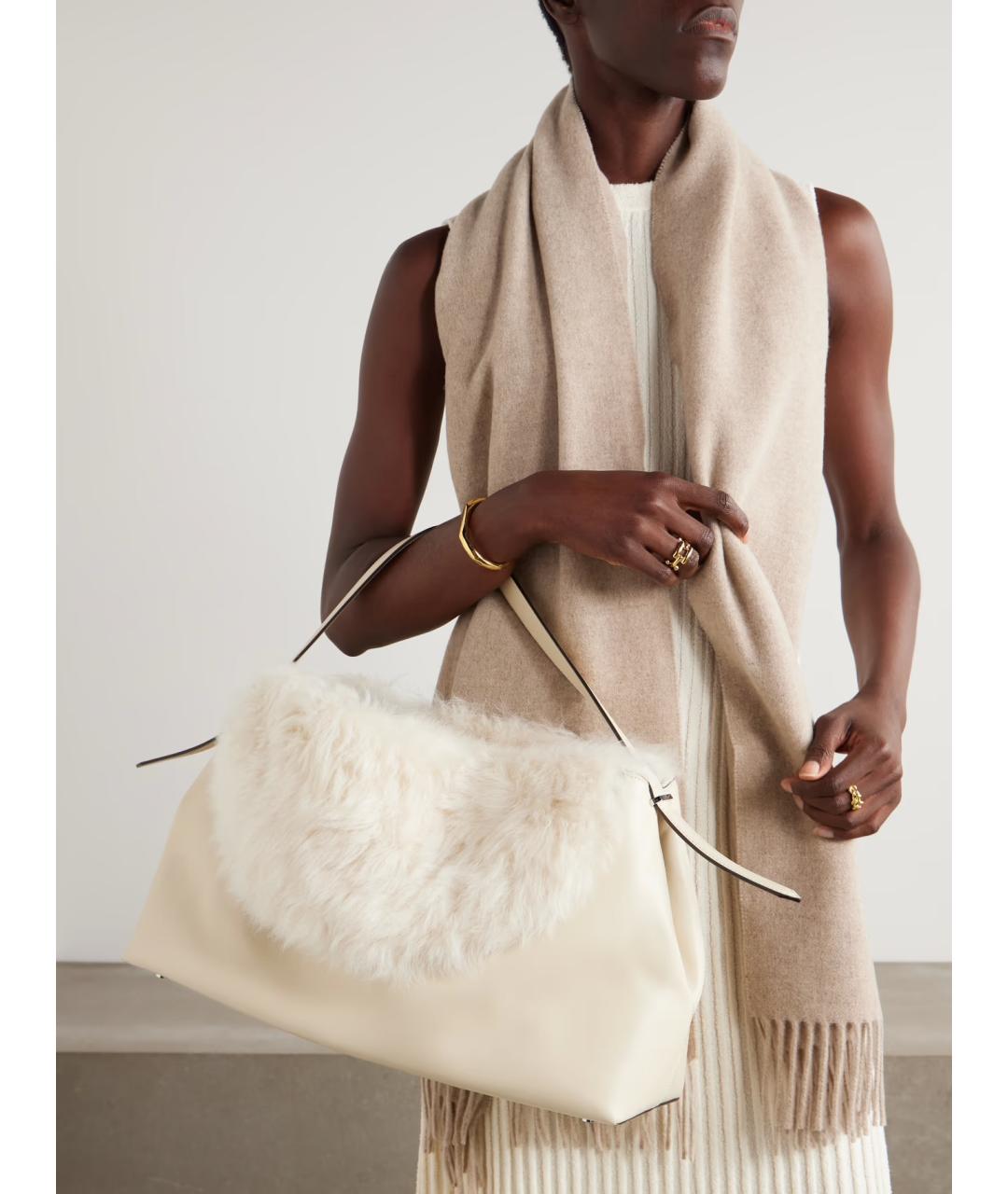 TOTEME Бежевая кожаная сумка с короткими ручками, фото 2