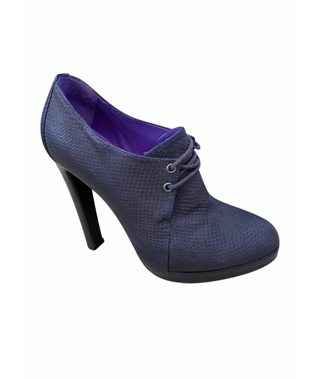 SERGIO ROSSI Темно-синие кожаные туфли, фото 1