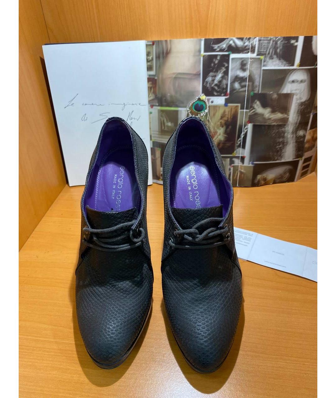 SERGIO ROSSI Темно-синие кожаные туфли, фото 2