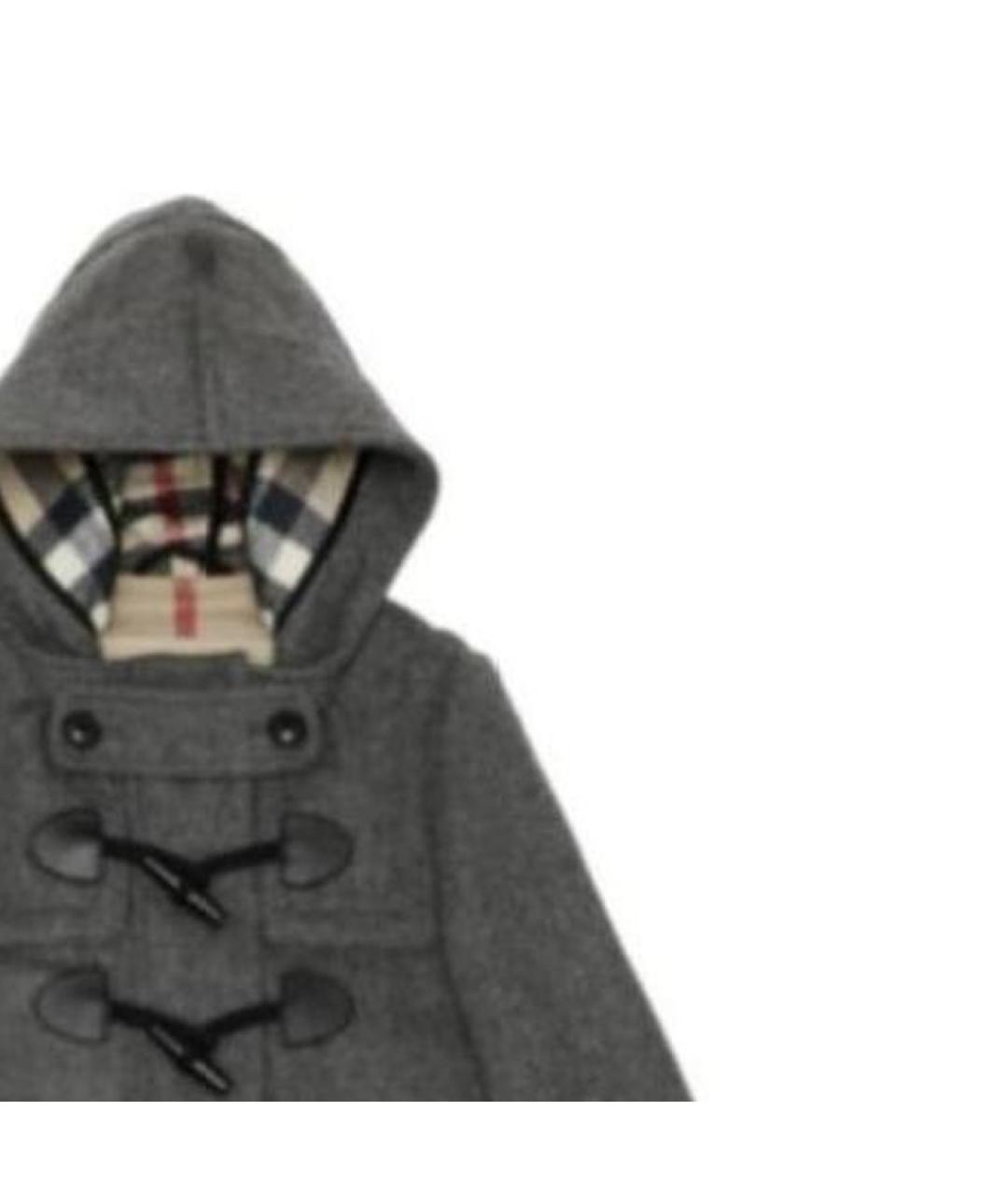 BURBERRY Серое шерстяное пальто, фото 3