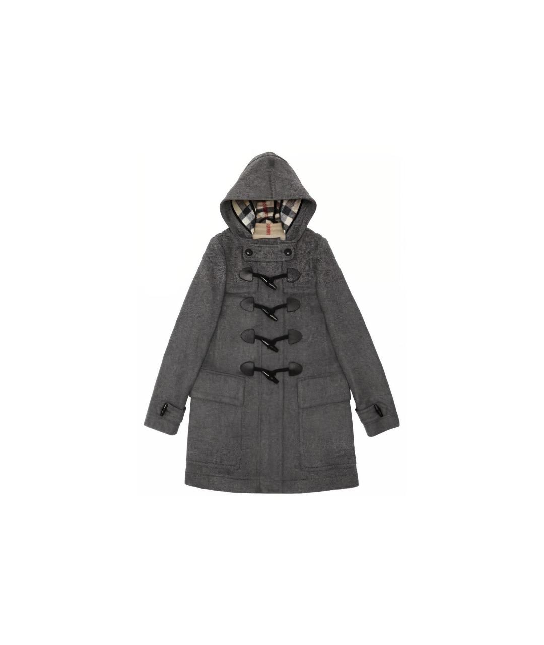 BURBERRY Серое шерстяное пальто, фото 7