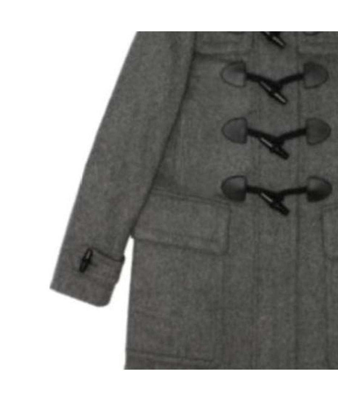 BURBERRY Серое шерстяное пальто, фото 4