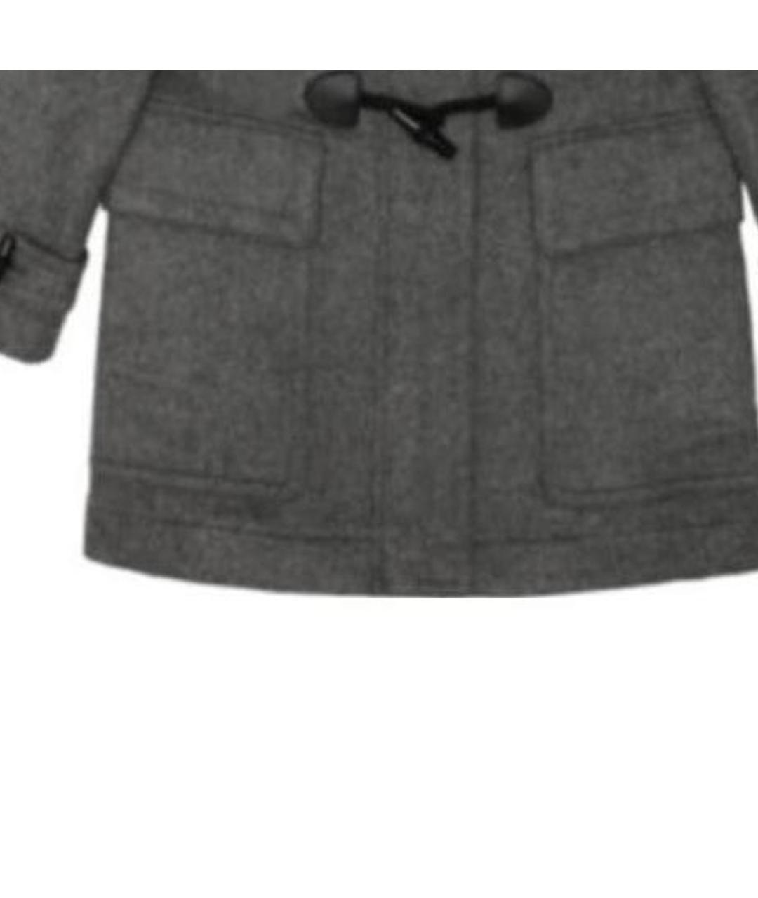 BURBERRY Серое шерстяное пальто, фото 6