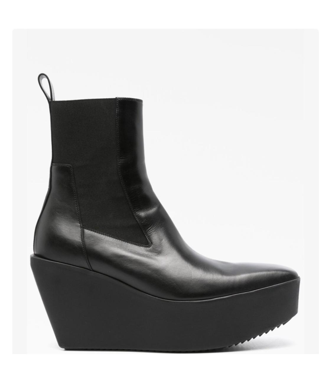 RICK OWENS Черные кожаные ботинки, фото 5