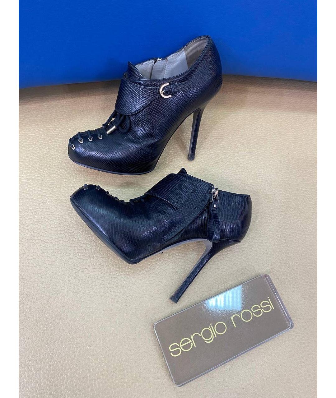 SERGIO ROSSI Черные кожаные туфли, фото 4