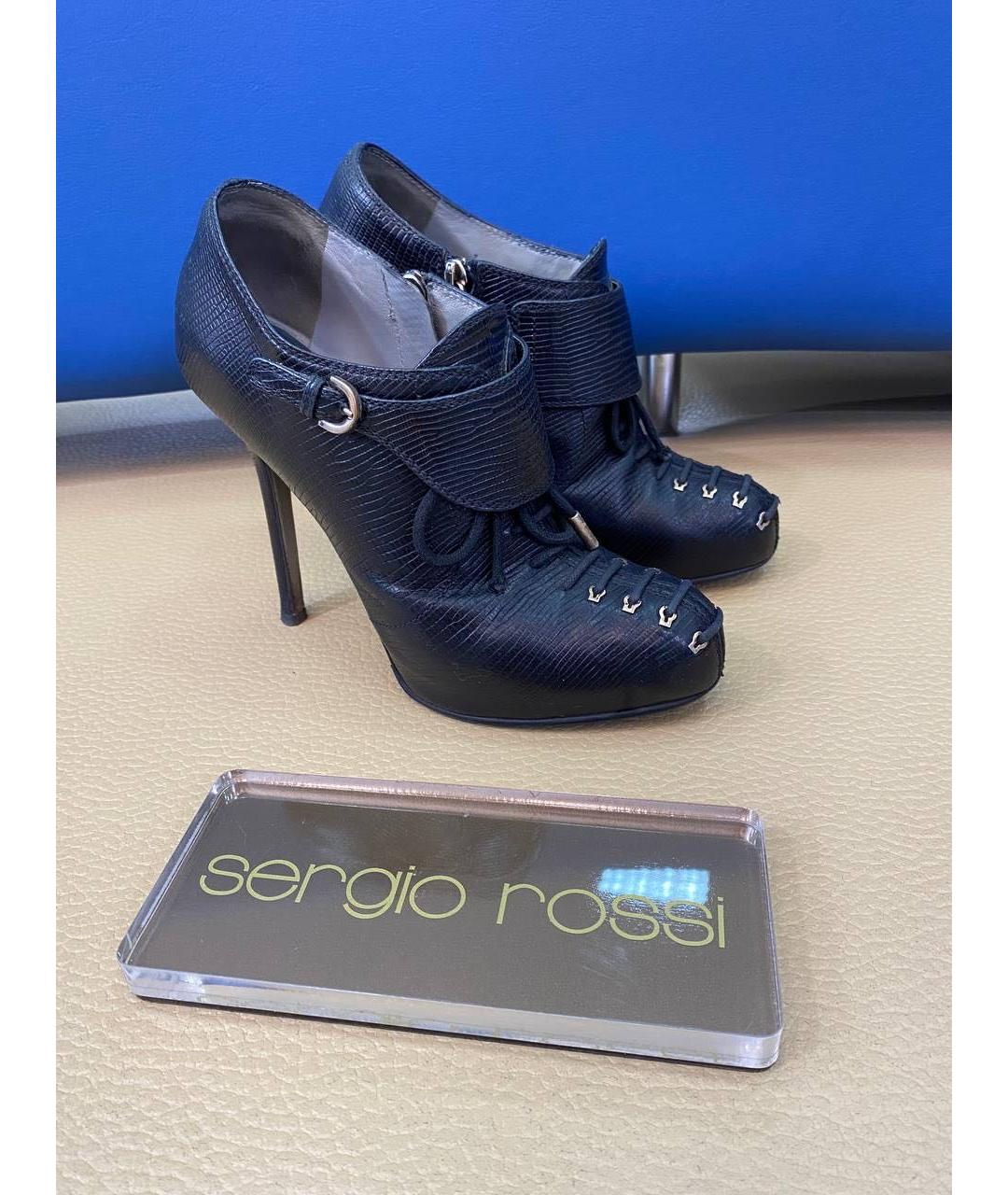 SERGIO ROSSI Черные кожаные туфли, фото 3
