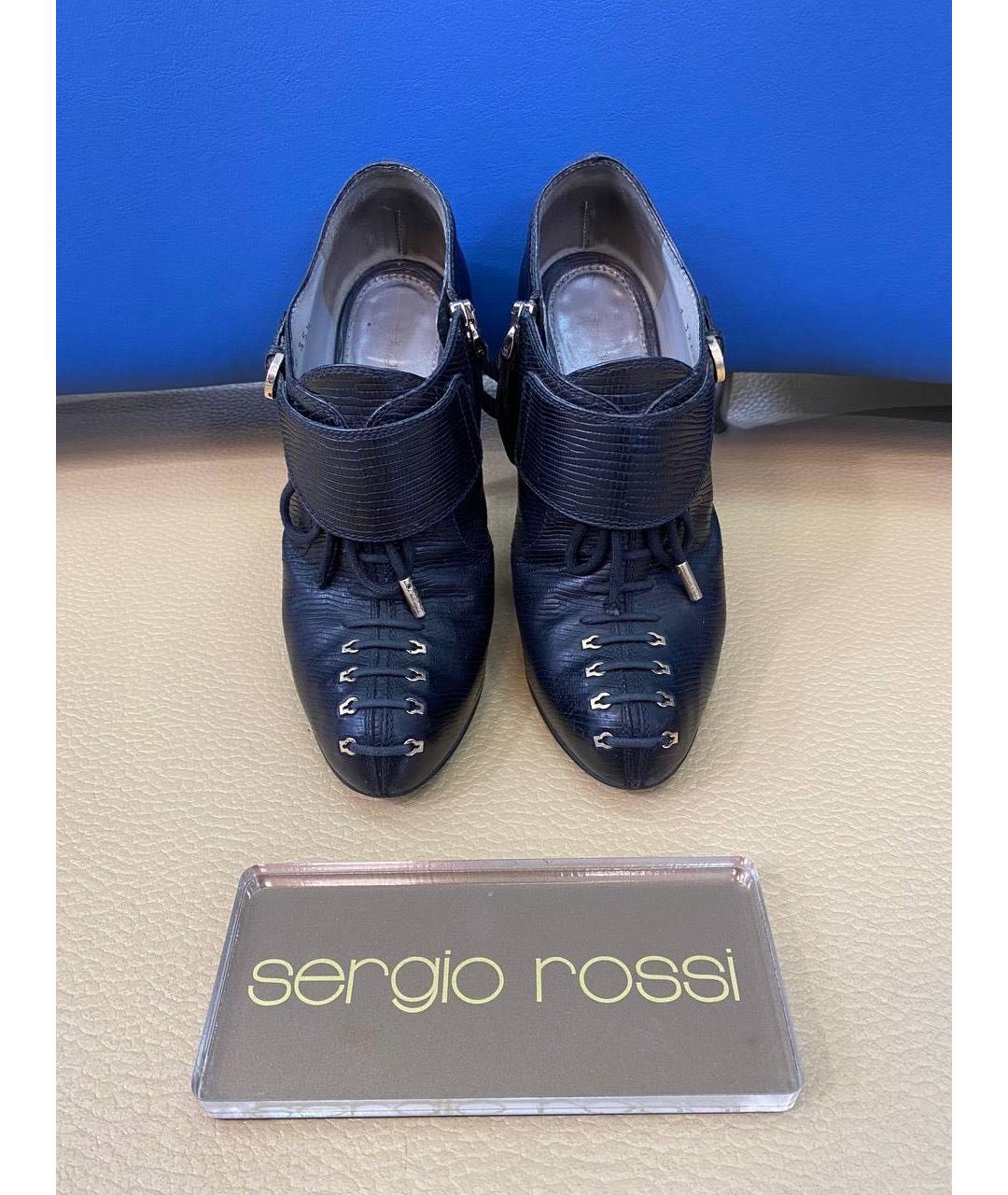 SERGIO ROSSI Черные кожаные туфли, фото 2