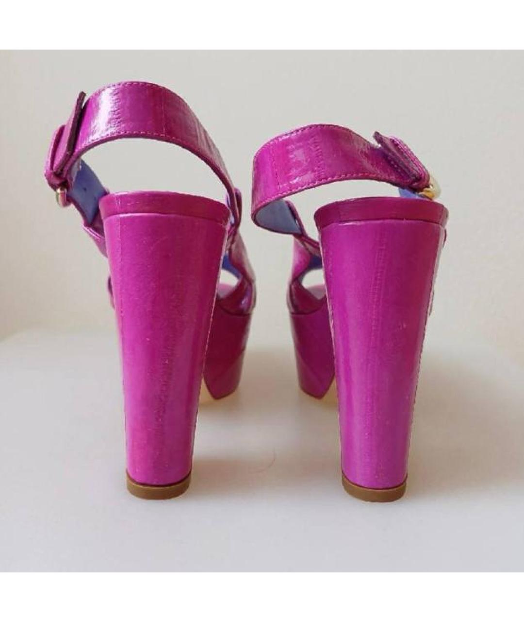 SERGIO ROSSI Розовые кожаные туфли, фото 2