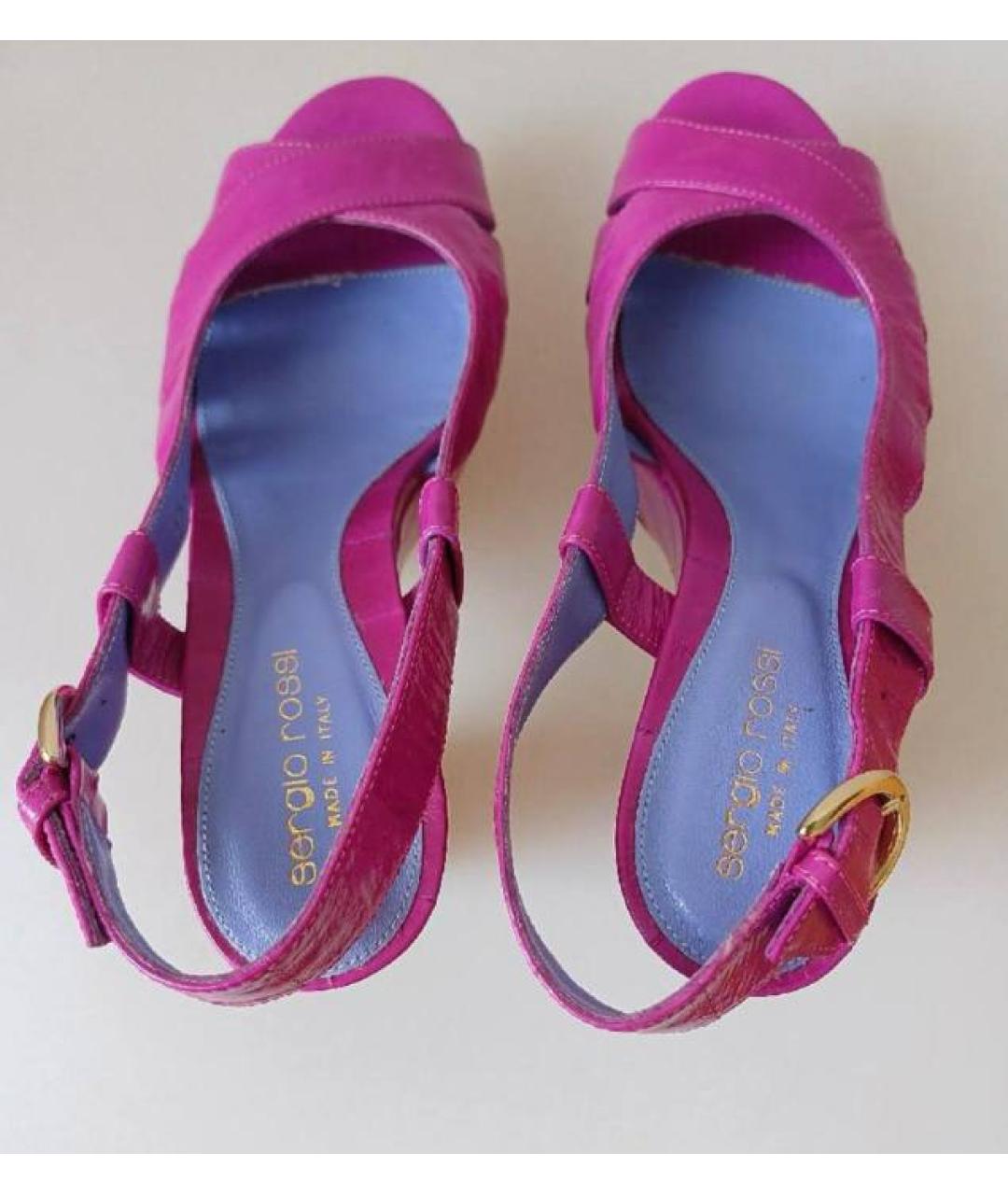 SERGIO ROSSI Розовые кожаные туфли, фото 3