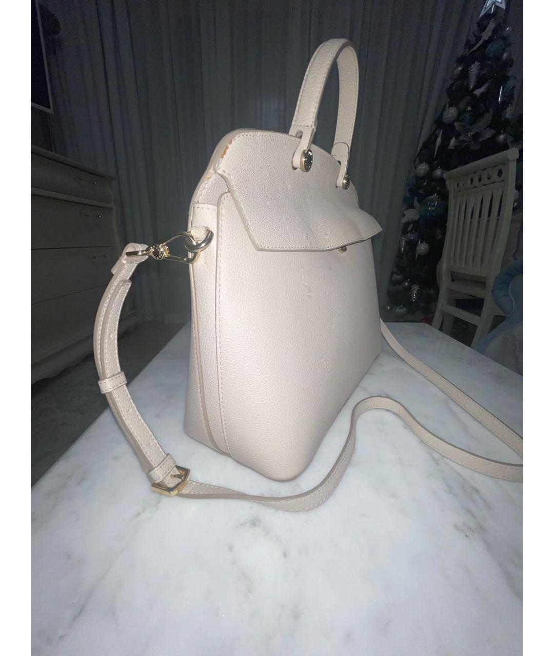 FURLA Бежевая кожаная сумка с короткими ручками, фото 2