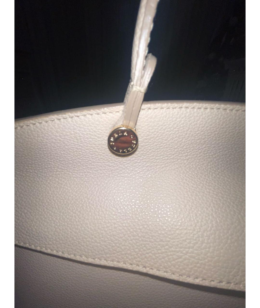 FURLA Бежевая кожаная сумка с короткими ручками, фото 5