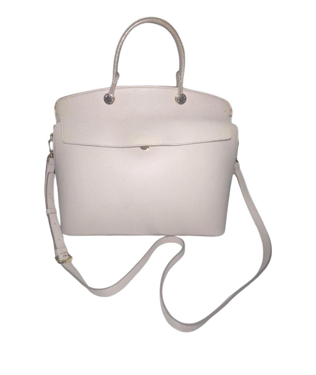 FURLA Бежевая кожаная сумка с короткими ручками, фото 1