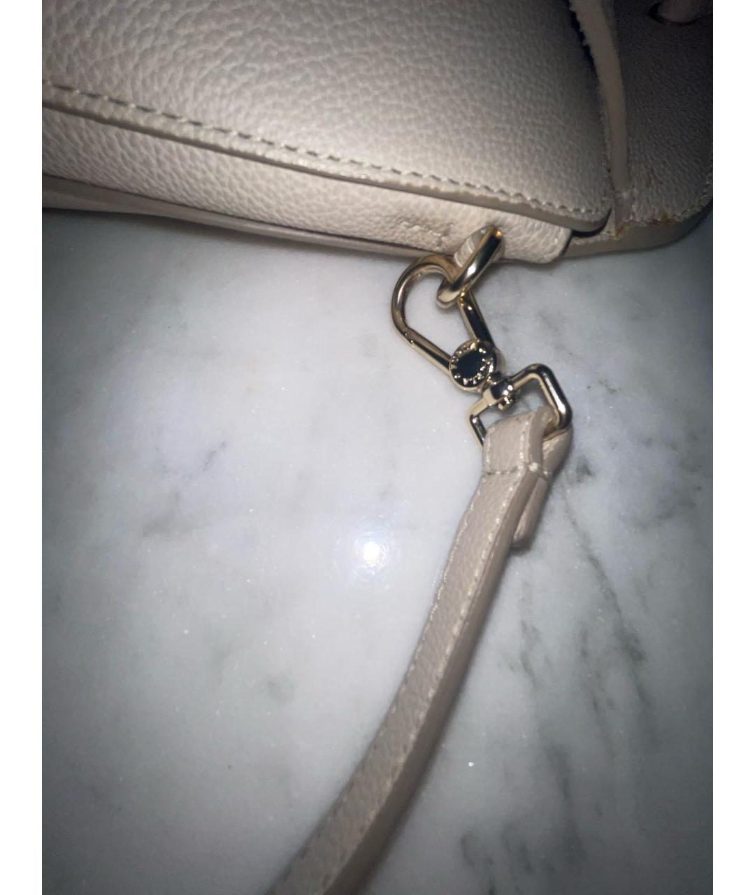 FURLA Бежевая кожаная сумка с короткими ручками, фото 7