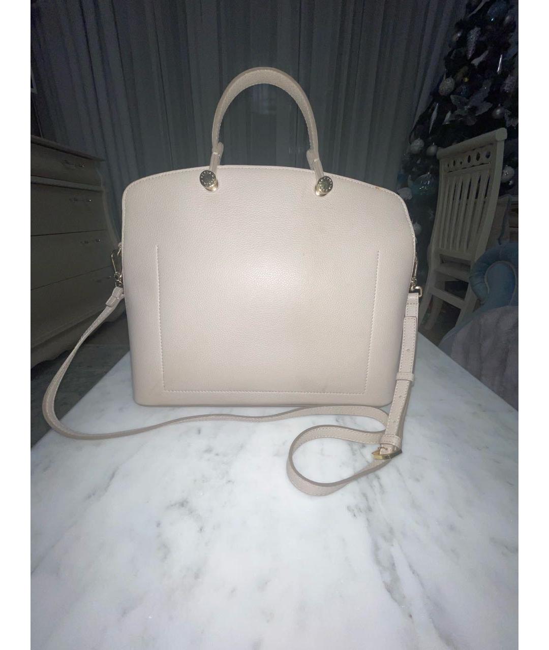 FURLA Бежевая кожаная сумка с короткими ручками, фото 3