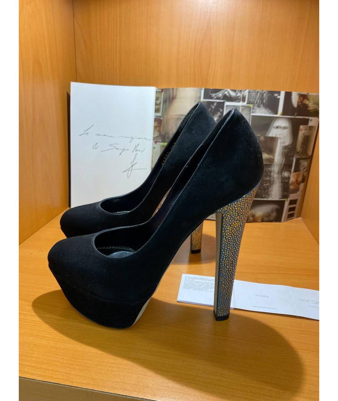 SERGIO ROSSI Черные замшевые туфли, фото 3