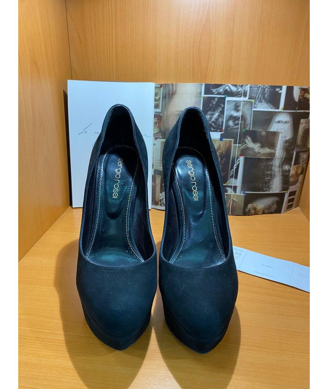 SERGIO ROSSI Черные замшевые туфли, фото 2