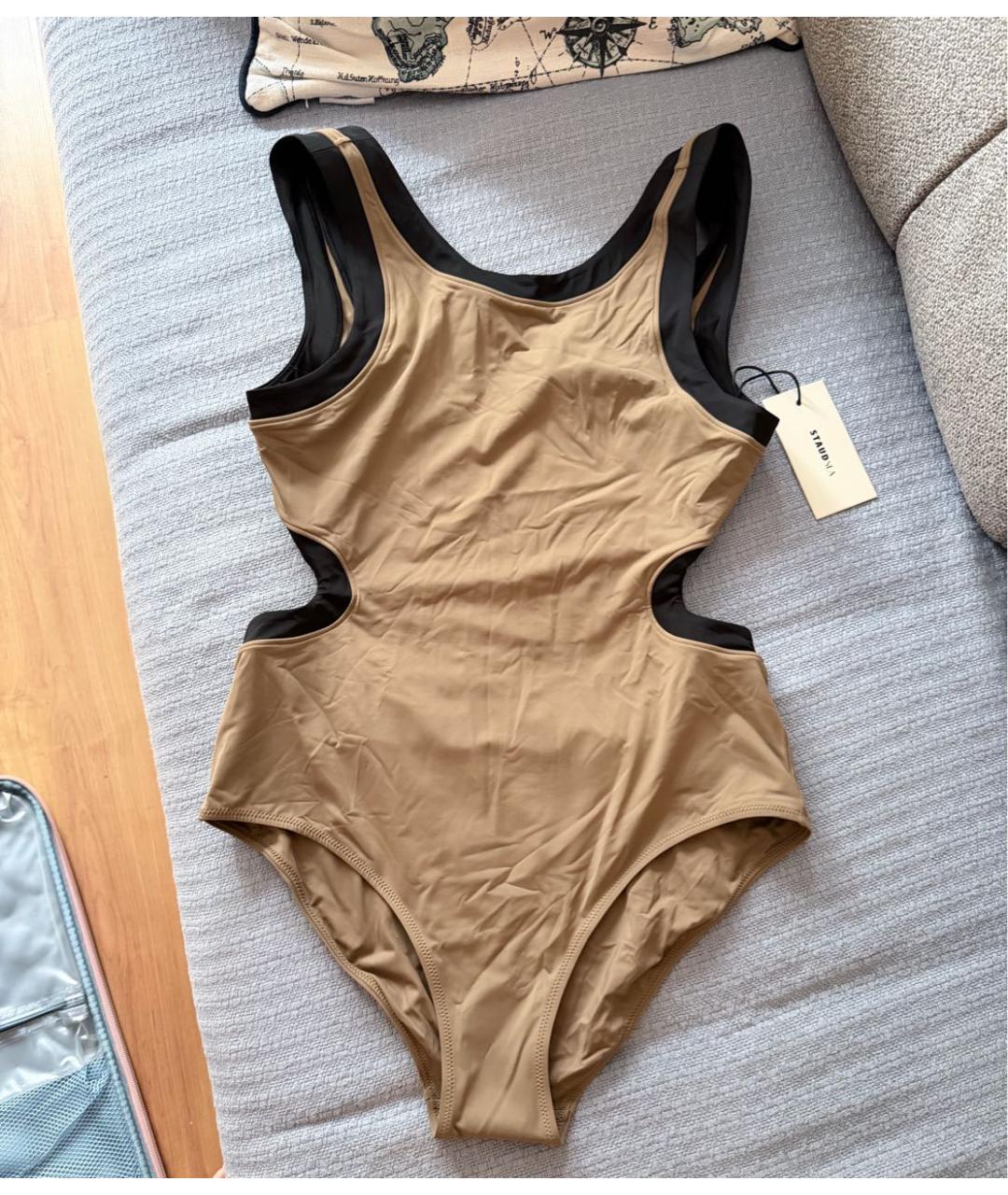 STAUD Бежевый полиэстеровый купальник, фото 7