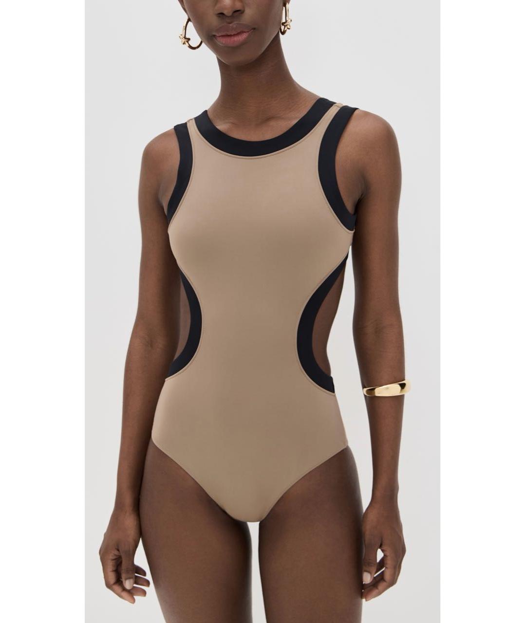 STAUD Бежевый полиэстеровый купальник, фото 2